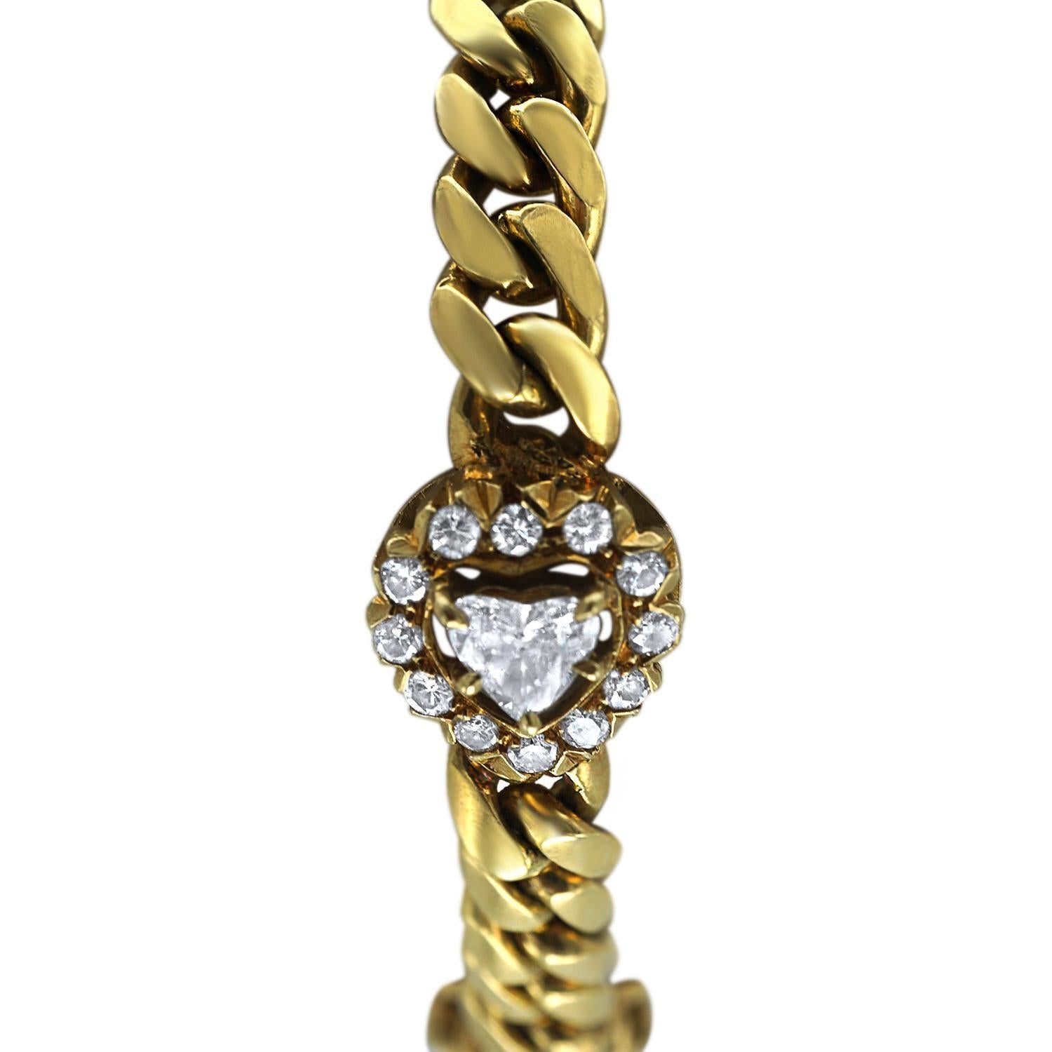 2.25 Carat Diamond Heart and 18 Karat Gold Bracelet