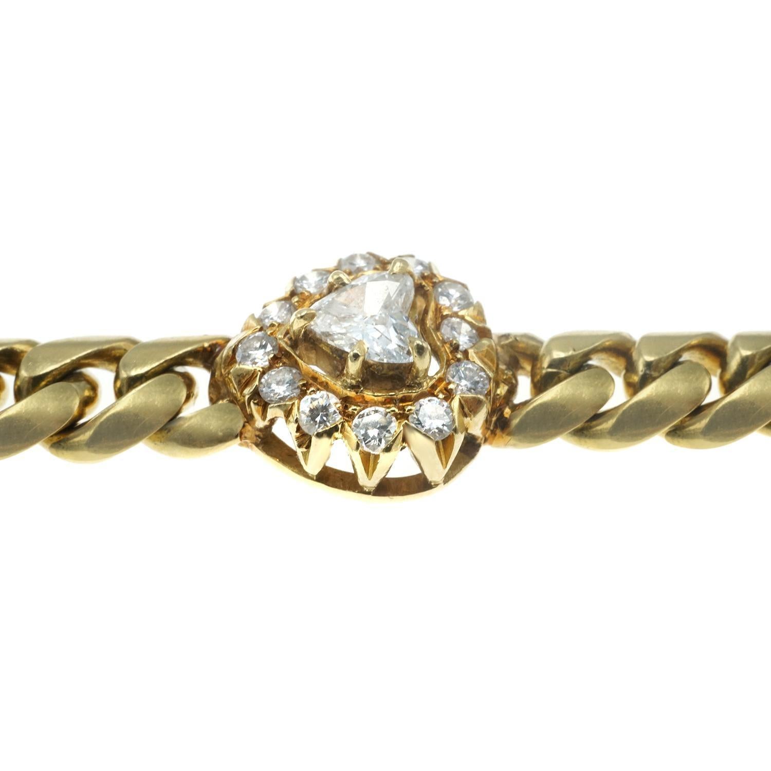 2.25 Carat Diamond Heart and 18 Karat Gold Bracelet