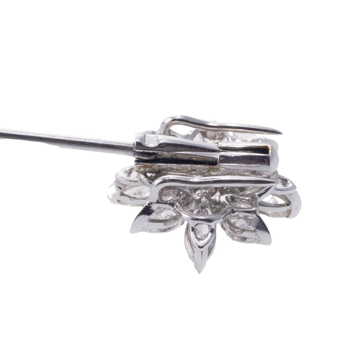 Asprey of London Amethyst and Diamond Flower Gold Jabot Brooch