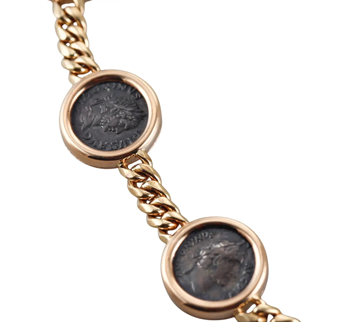 Bulgari Monete 7 Ancient Coin Diamond Rose Gold Necklace