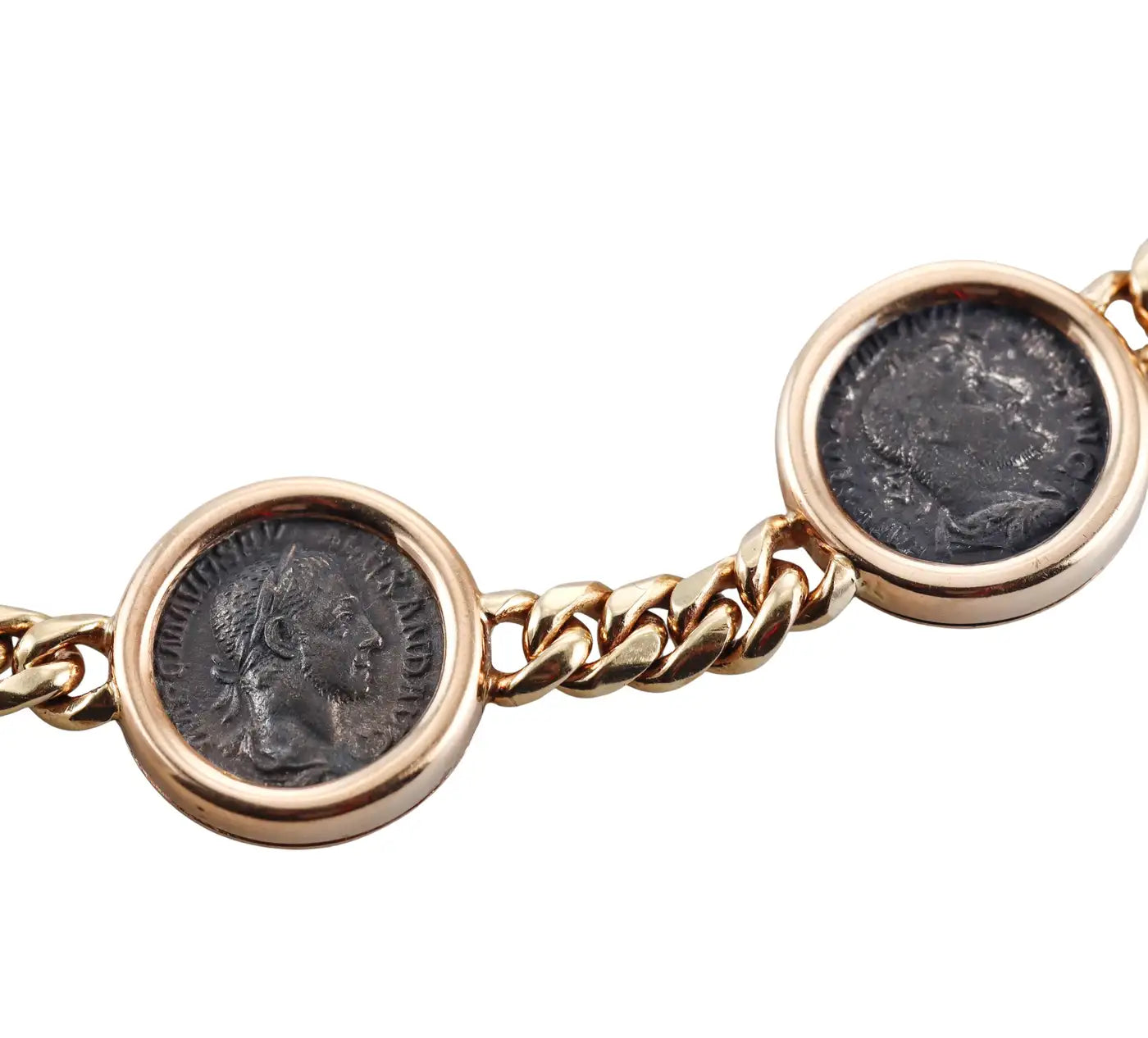 Bulgari Monete 7 Ancient Coin Diamond Rose Gold Necklace