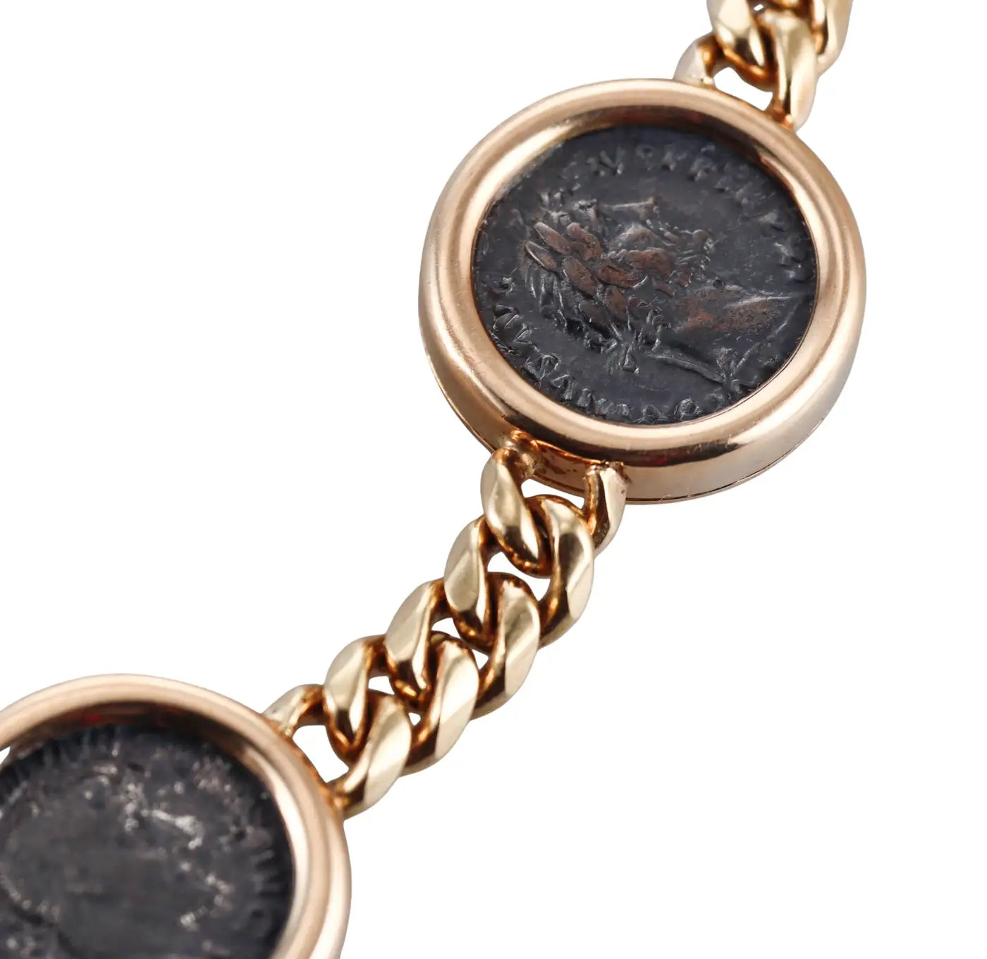 Bulgari Monete 7 Ancient Coin Diamond Rose Gold Necklace
