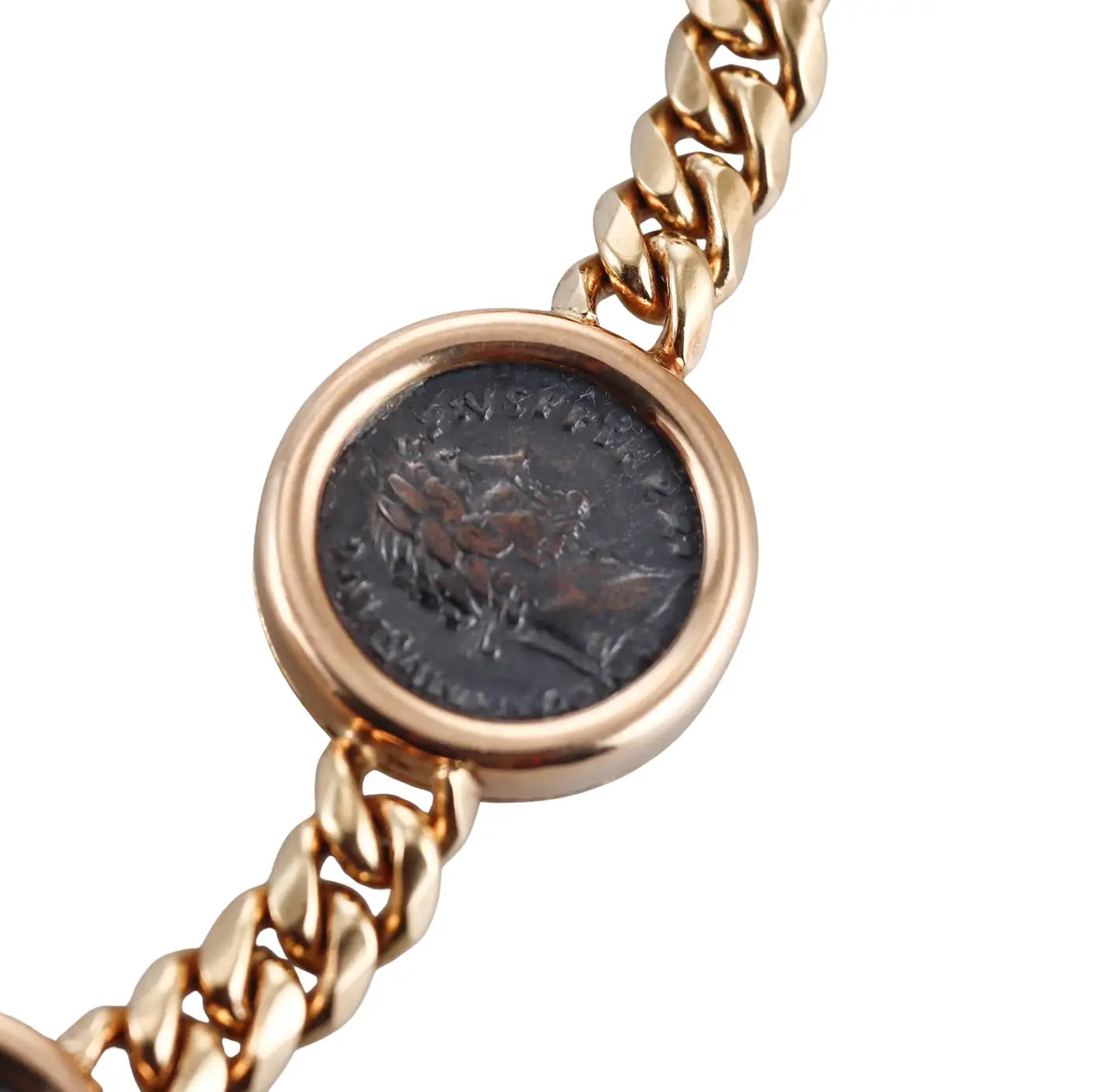 Bulgari Monete 7 Ancient Coin Diamond Rose Gold Necklace