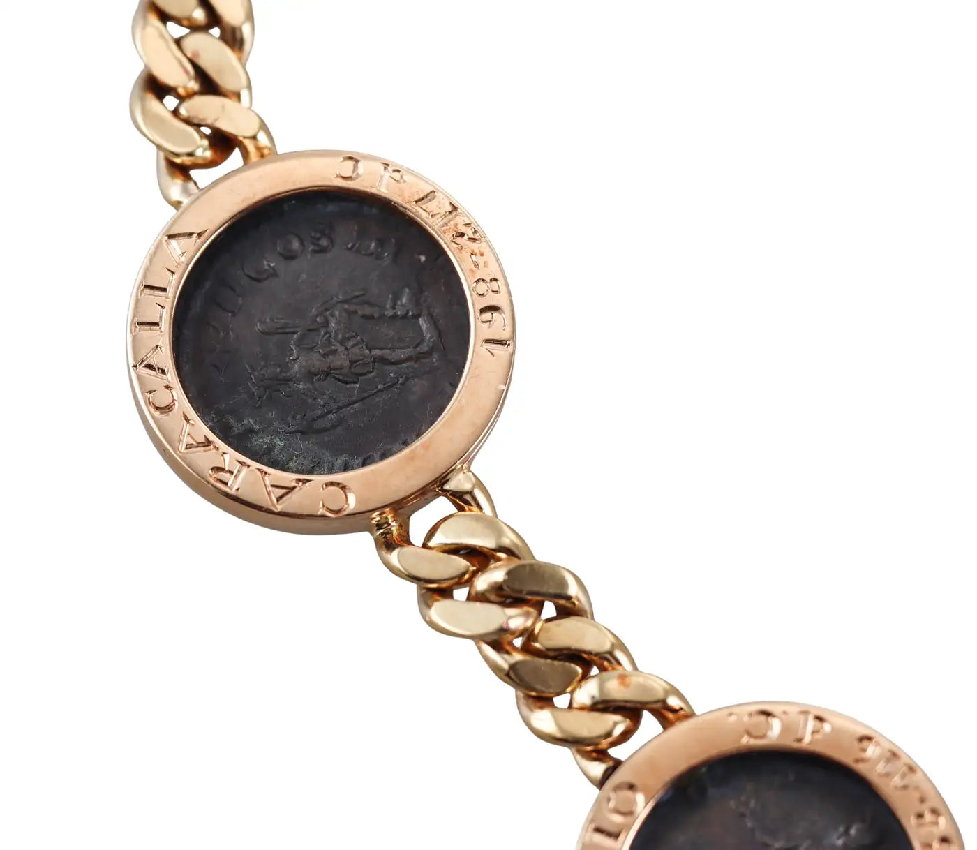 Bulgari Monete 7 Ancient Coin Diamond Rose Gold Necklace