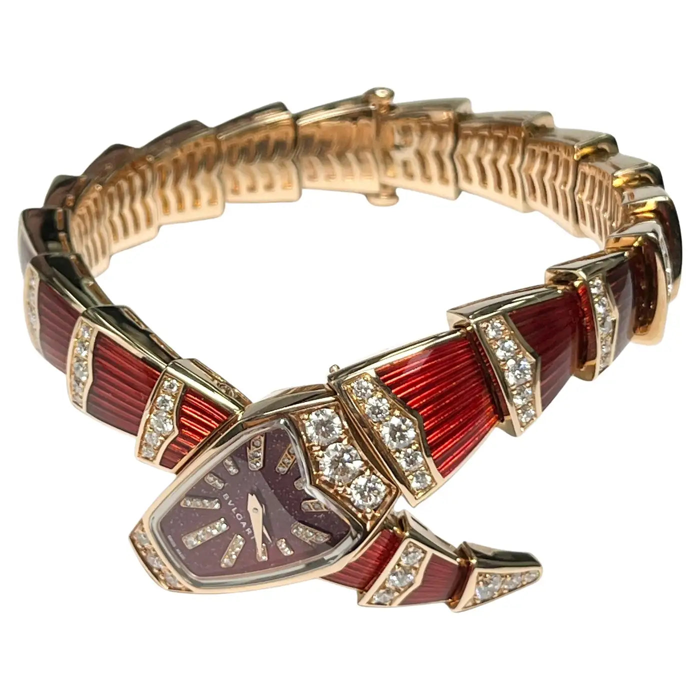Bulgari Serpenti 18K Gold Diamond Wristwatch
