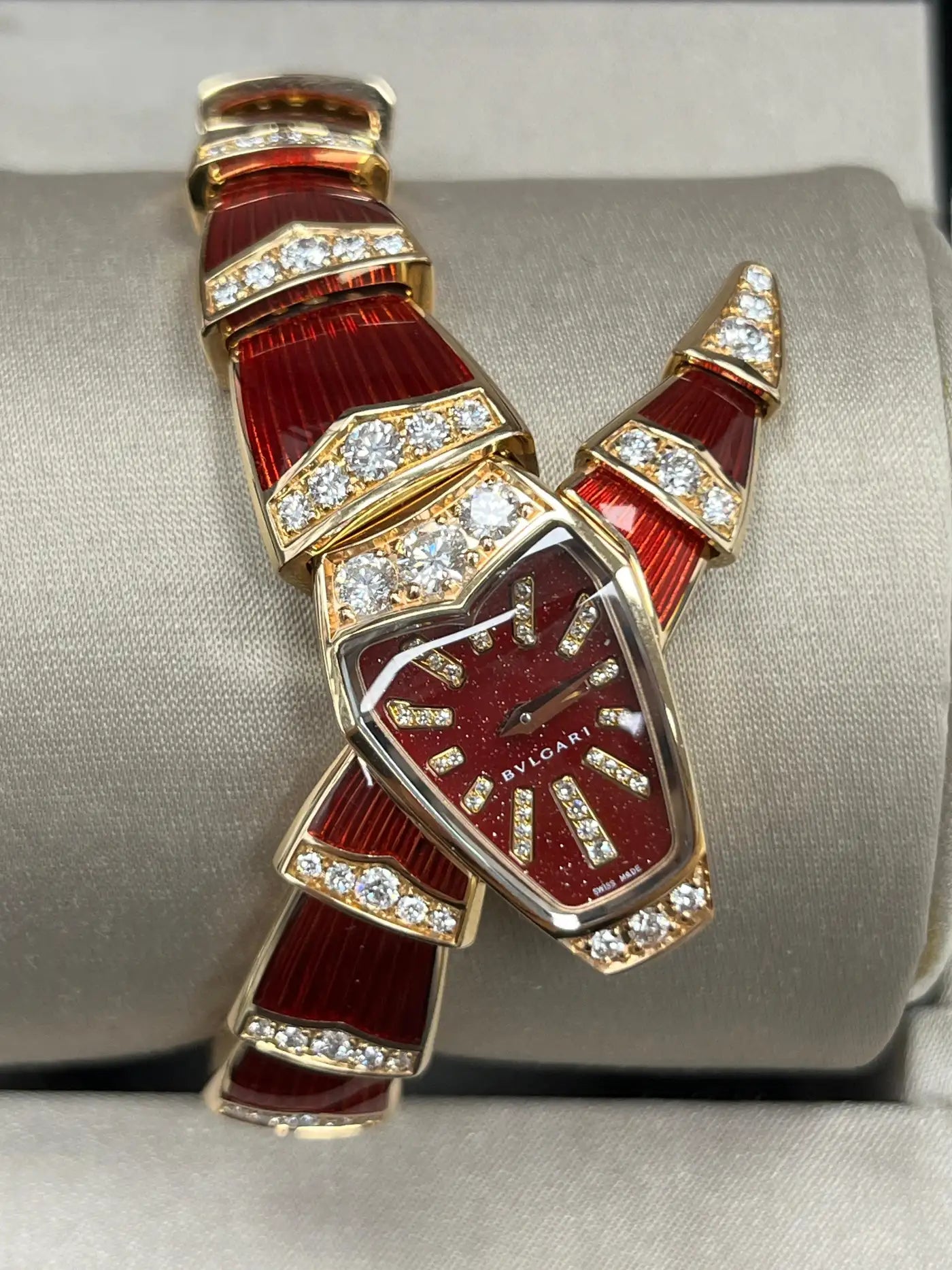 Bulgari Serpenti 18K Gold Diamond Wristwatch