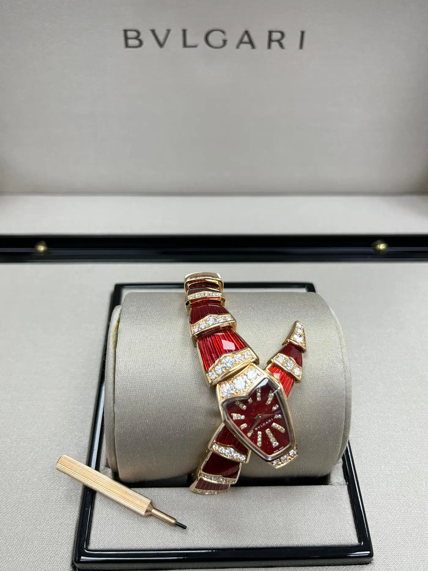 Bulgari Serpenti 18K Gold Diamond Wristwatch