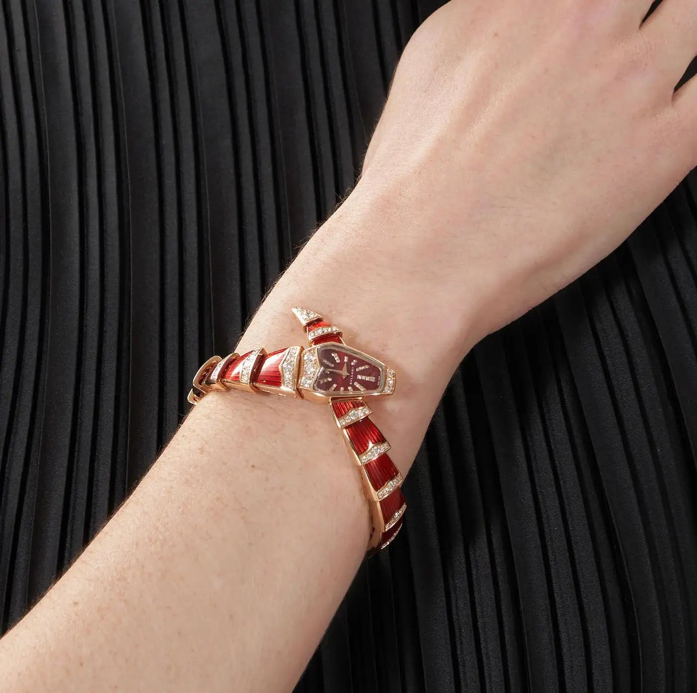 Bulgari Serpenti 18K Gold Diamond Wristwatch