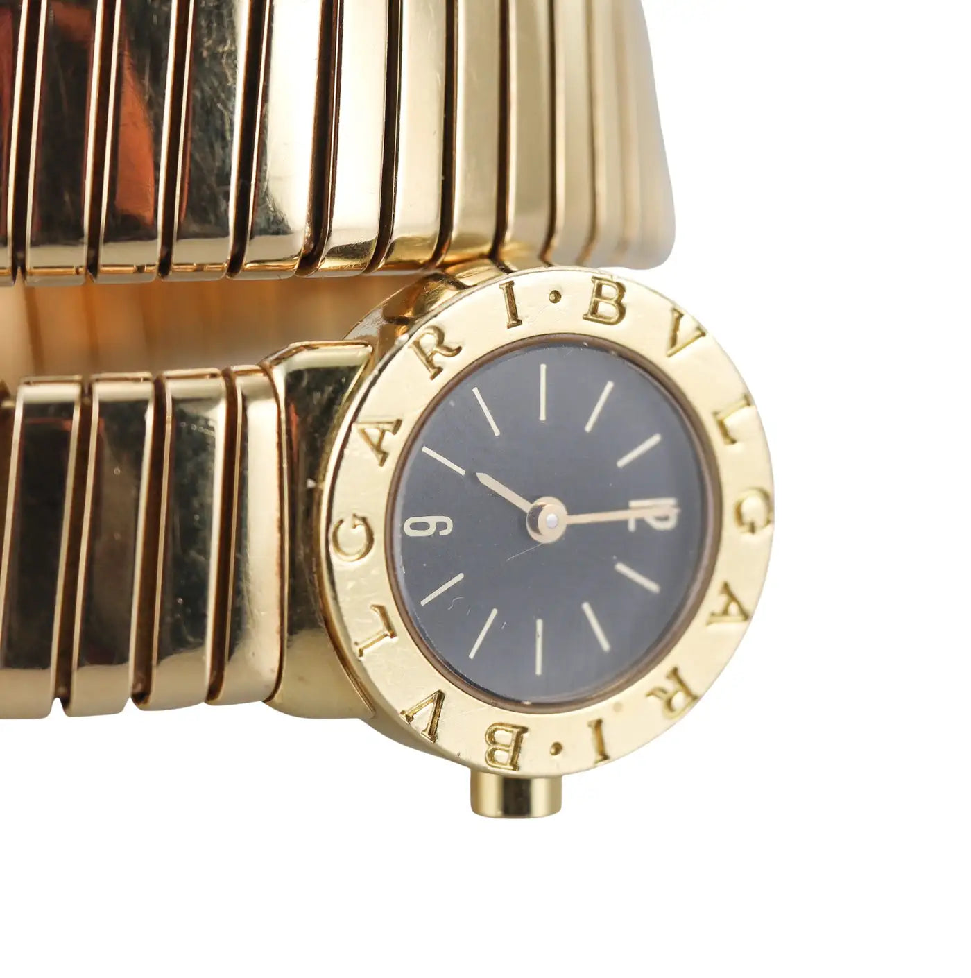 Bulgari Tubogas Yellow Gold Coil Wrap Watch Bracelet BB191T