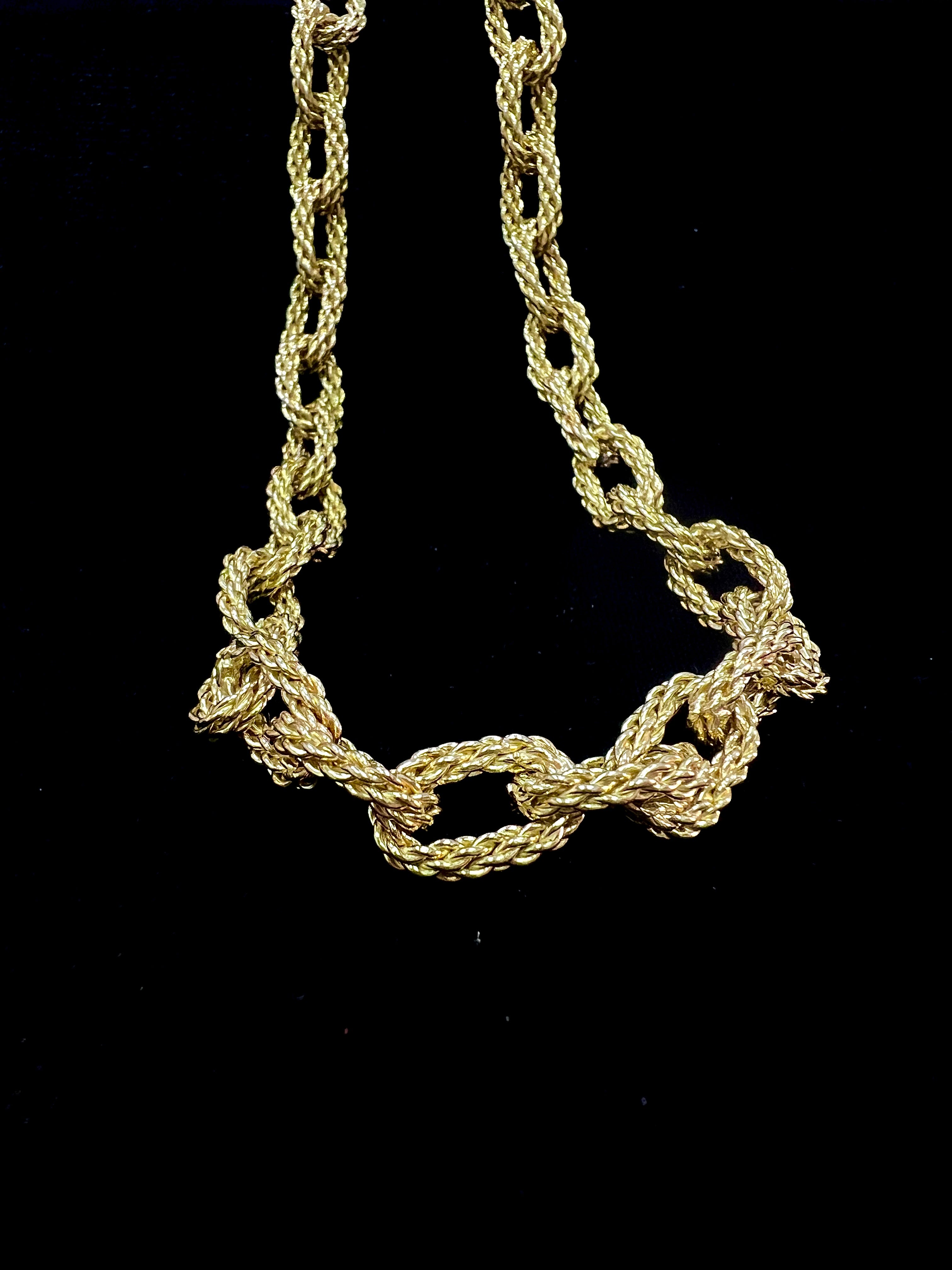 Tiffany & Co 18k Yellow Gold Rope Link Necklace