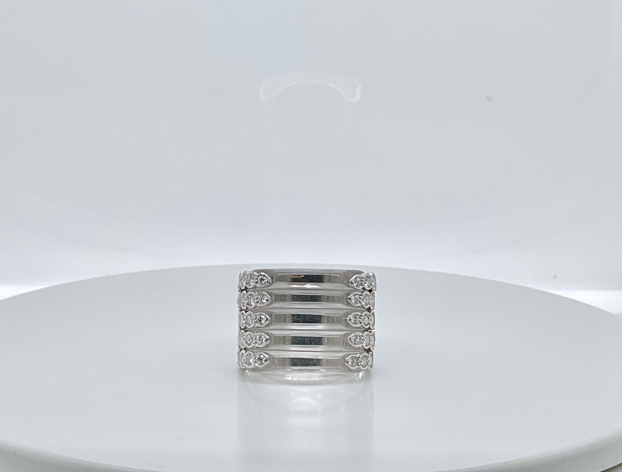 Valentin Magro Platinum, Rock Crystal and Diamond Ring