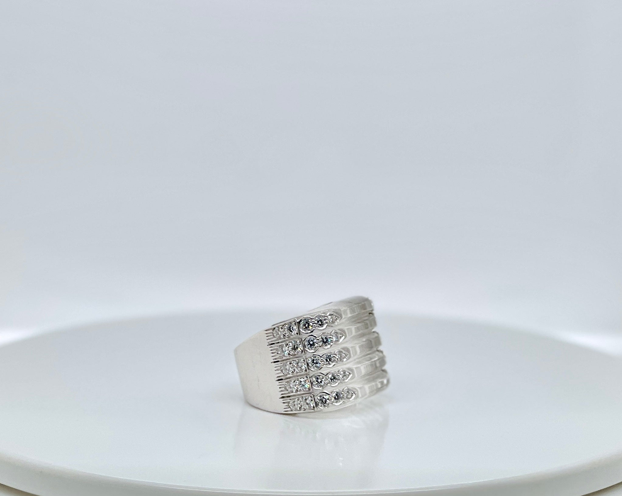 Valentin Magro Platinum, Rock Crystal and Diamond Ring