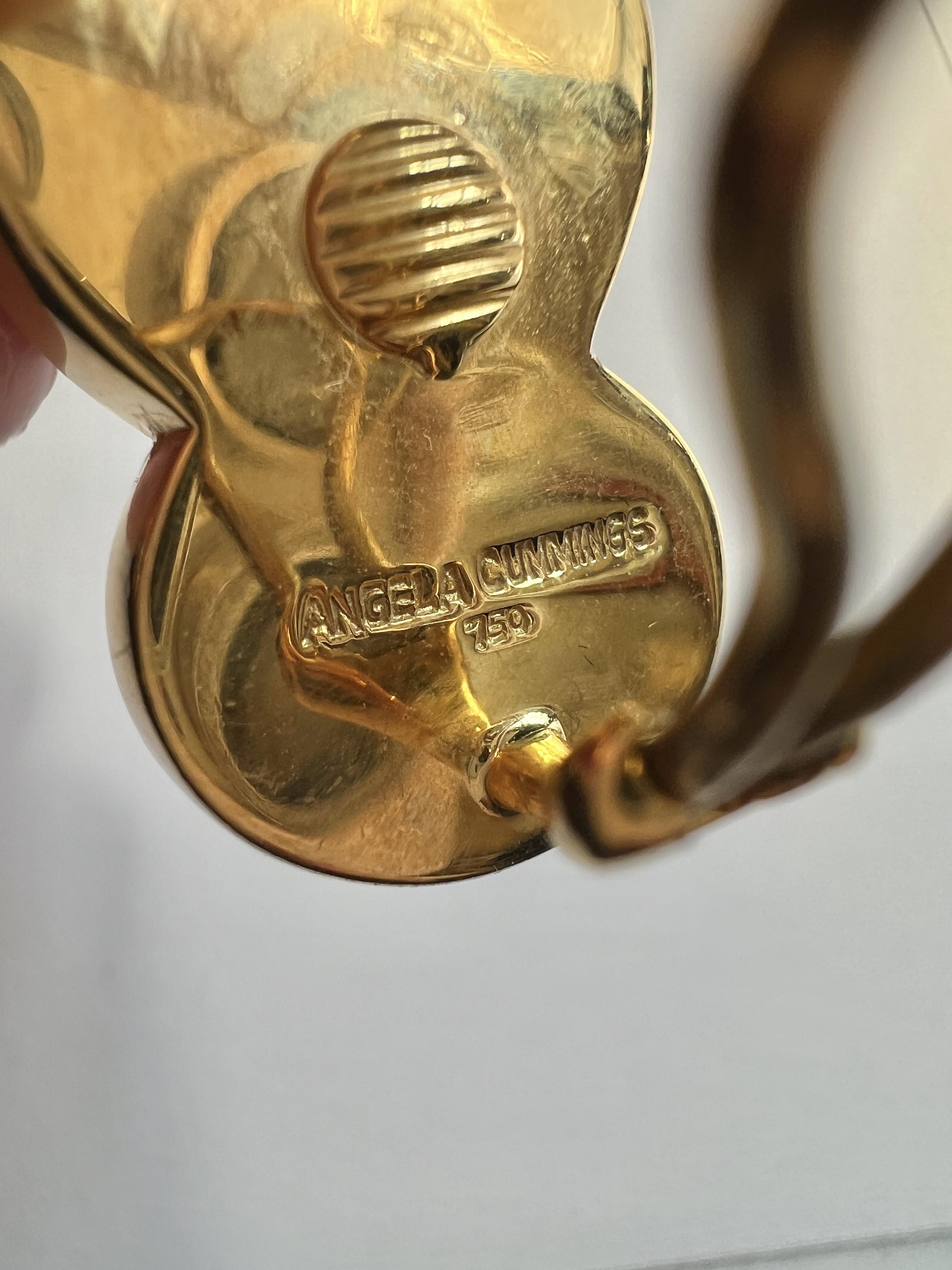 Angela Cummings Agate 18k Gold Clip On Earrings