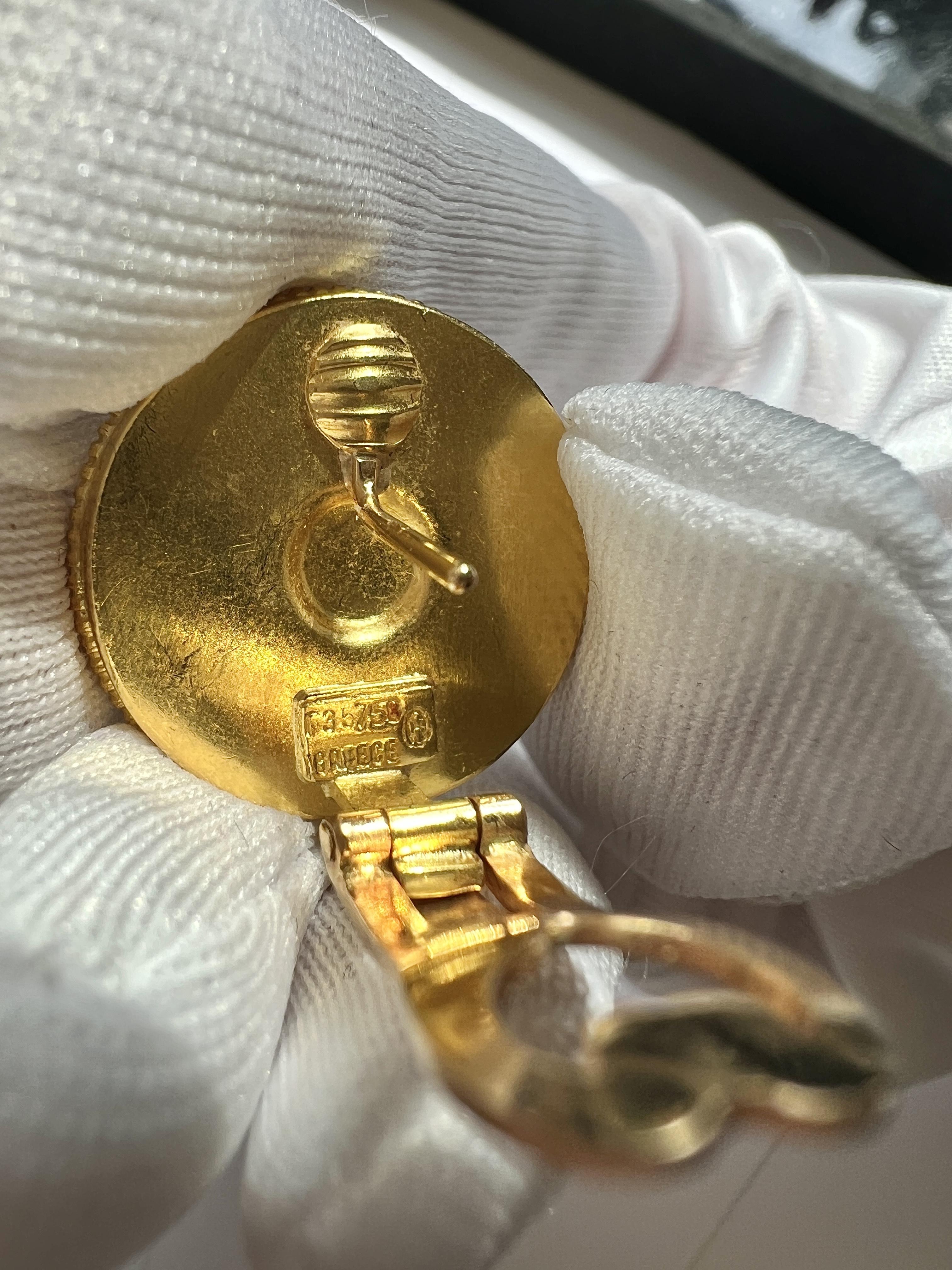 Ilias Lalaounis 18K YG Etruscan Revival Clip-on Earrings