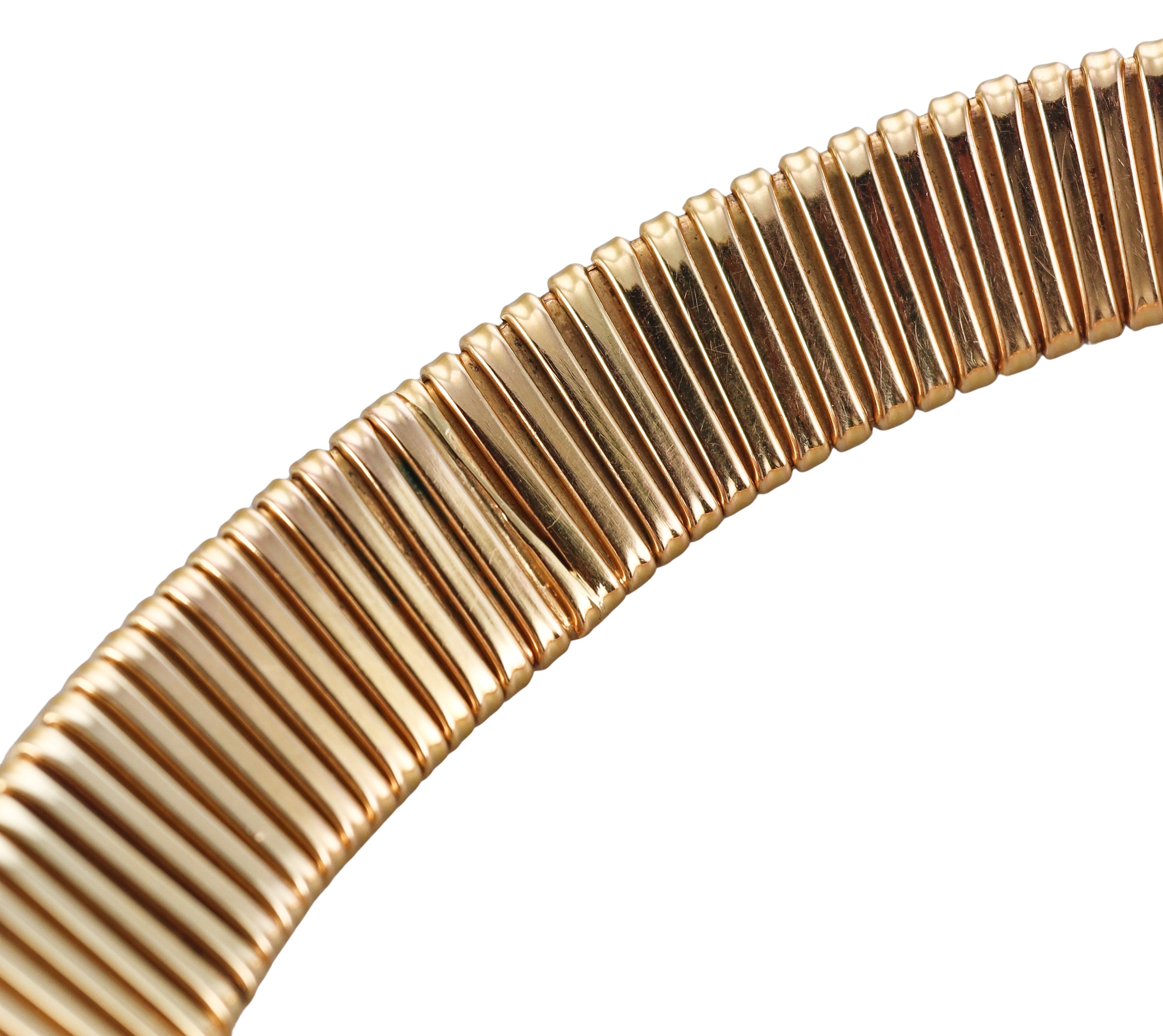 Tiffany & Co Midcentury Gold Tubogas Style Necklace