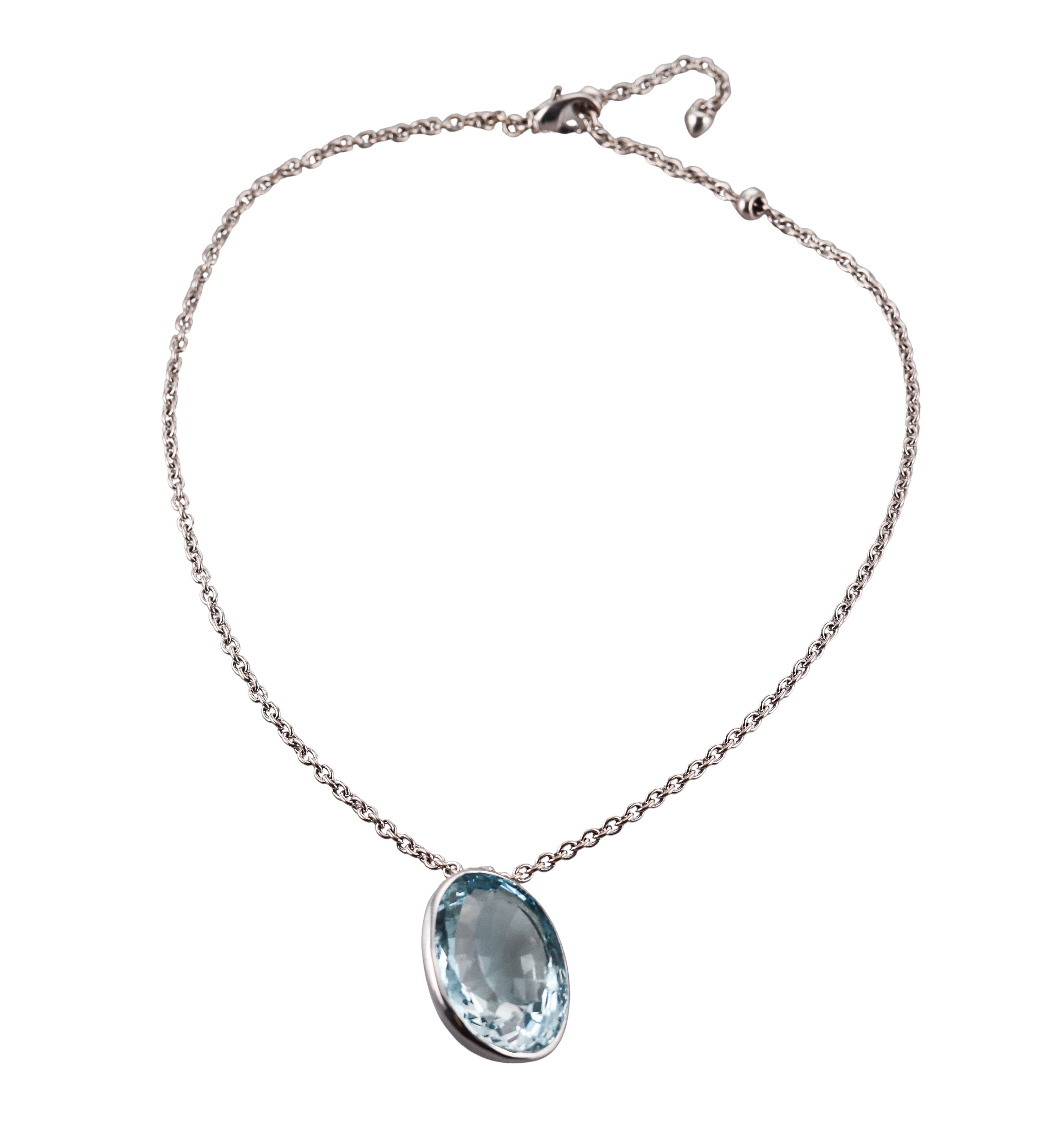 Bulgari 82 Carat Aquamarine Gold Pendant Necklace