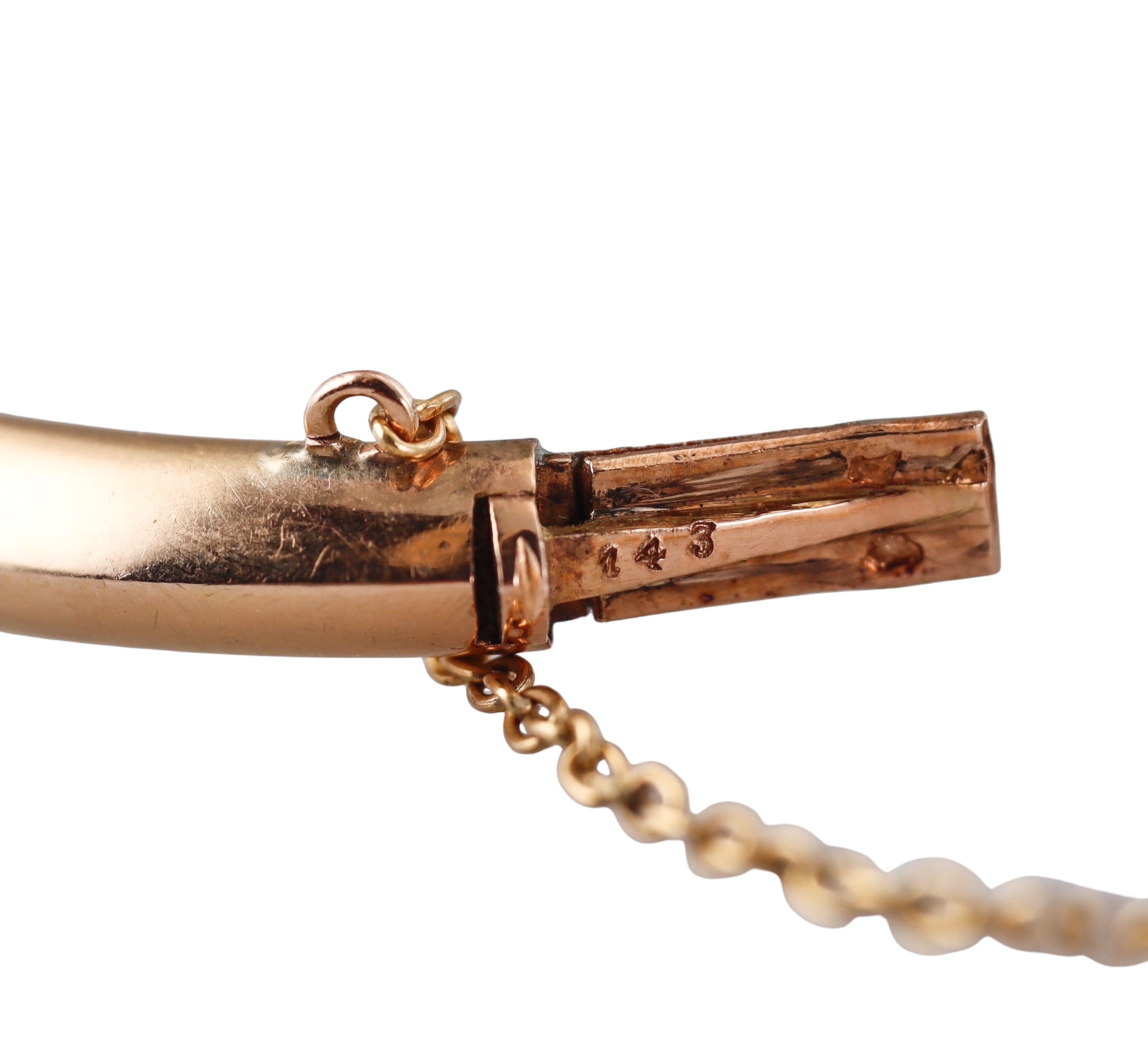 Antique Victorian French Rose Cut Diamond Gold Silver Bangle Bracelet