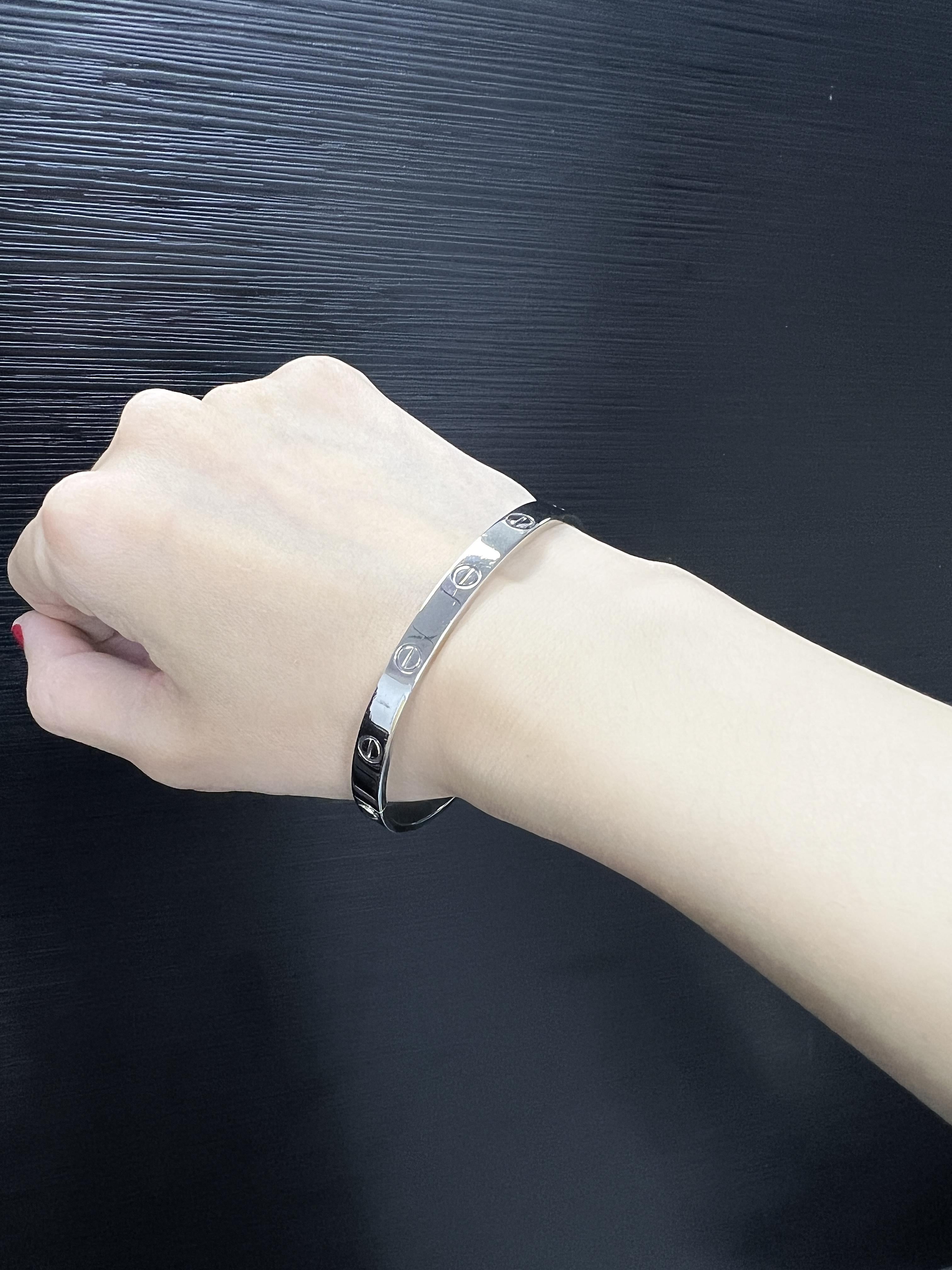 Cartier 18k White Gold Love Bangle Bracelet