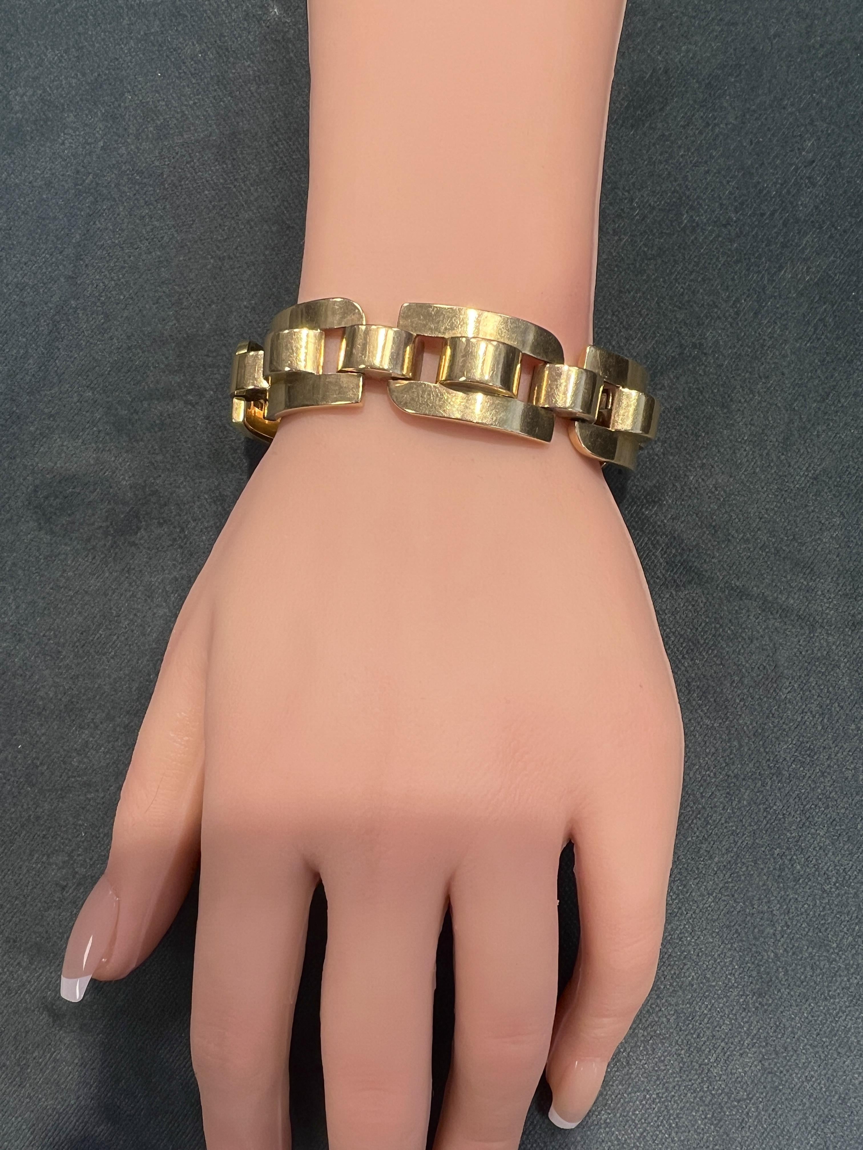 18k Gold Fancy Wide Link Bracelet
