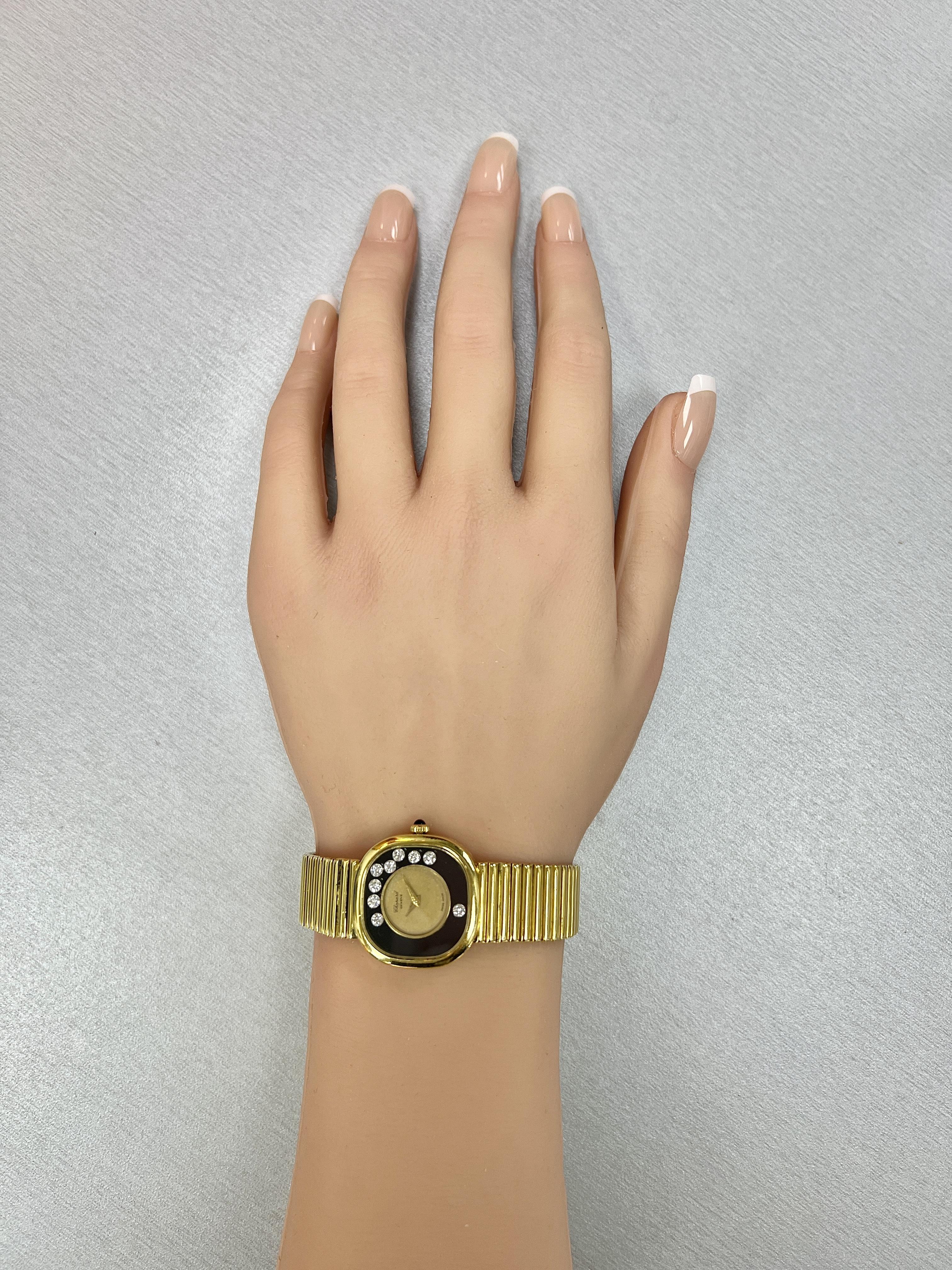 Chopard Happy 18k Yellow Gold Diamond Ladies Watch