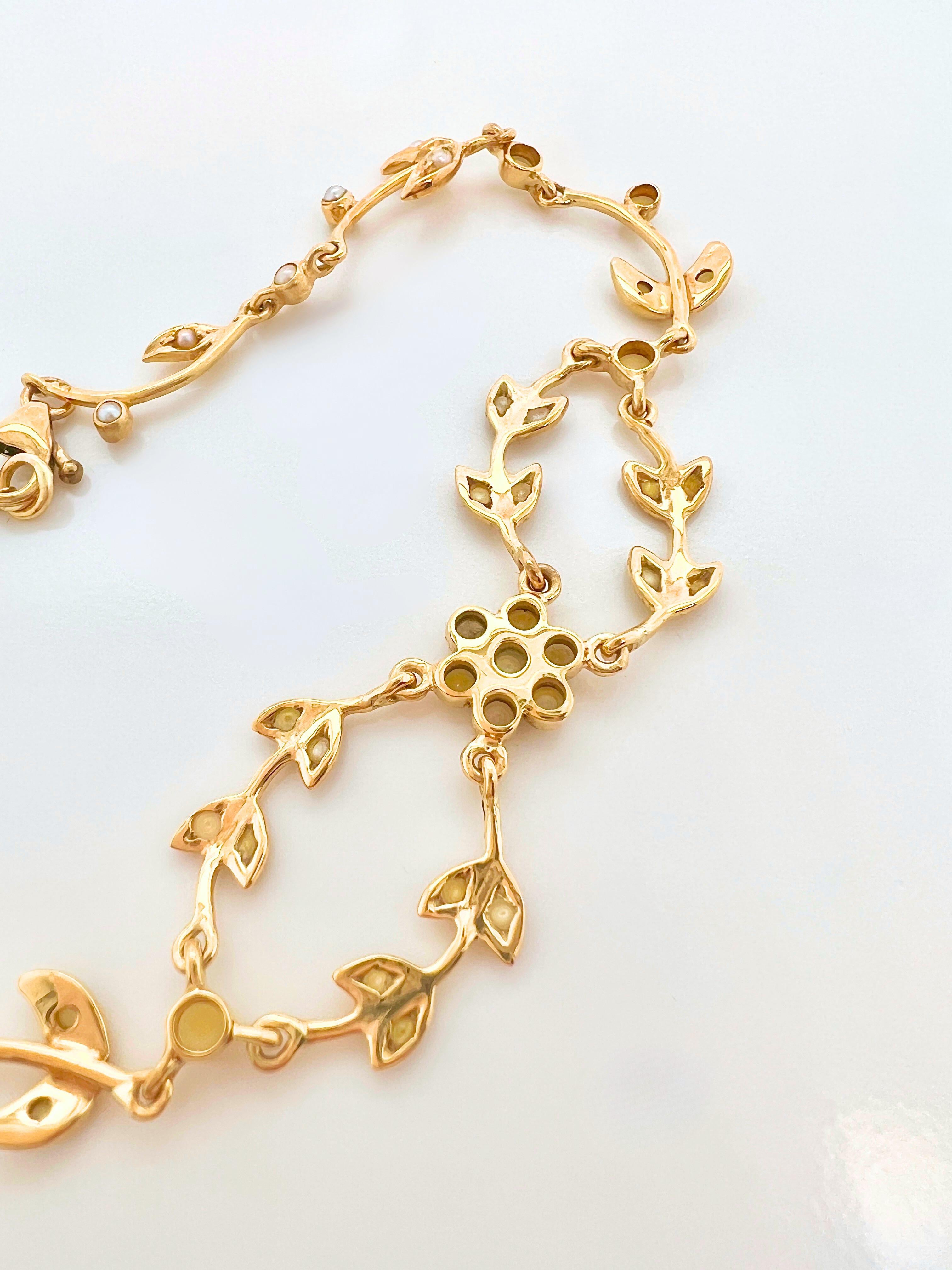 Victorian 18k Yellow Gold Seed Pearl Bracelet