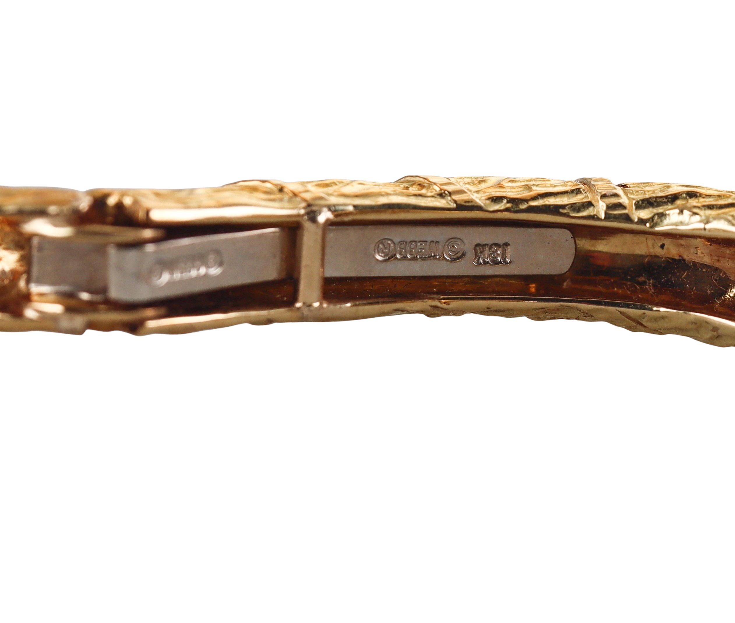 David Webb Ruby Gold Antelope Cuff Bracelet