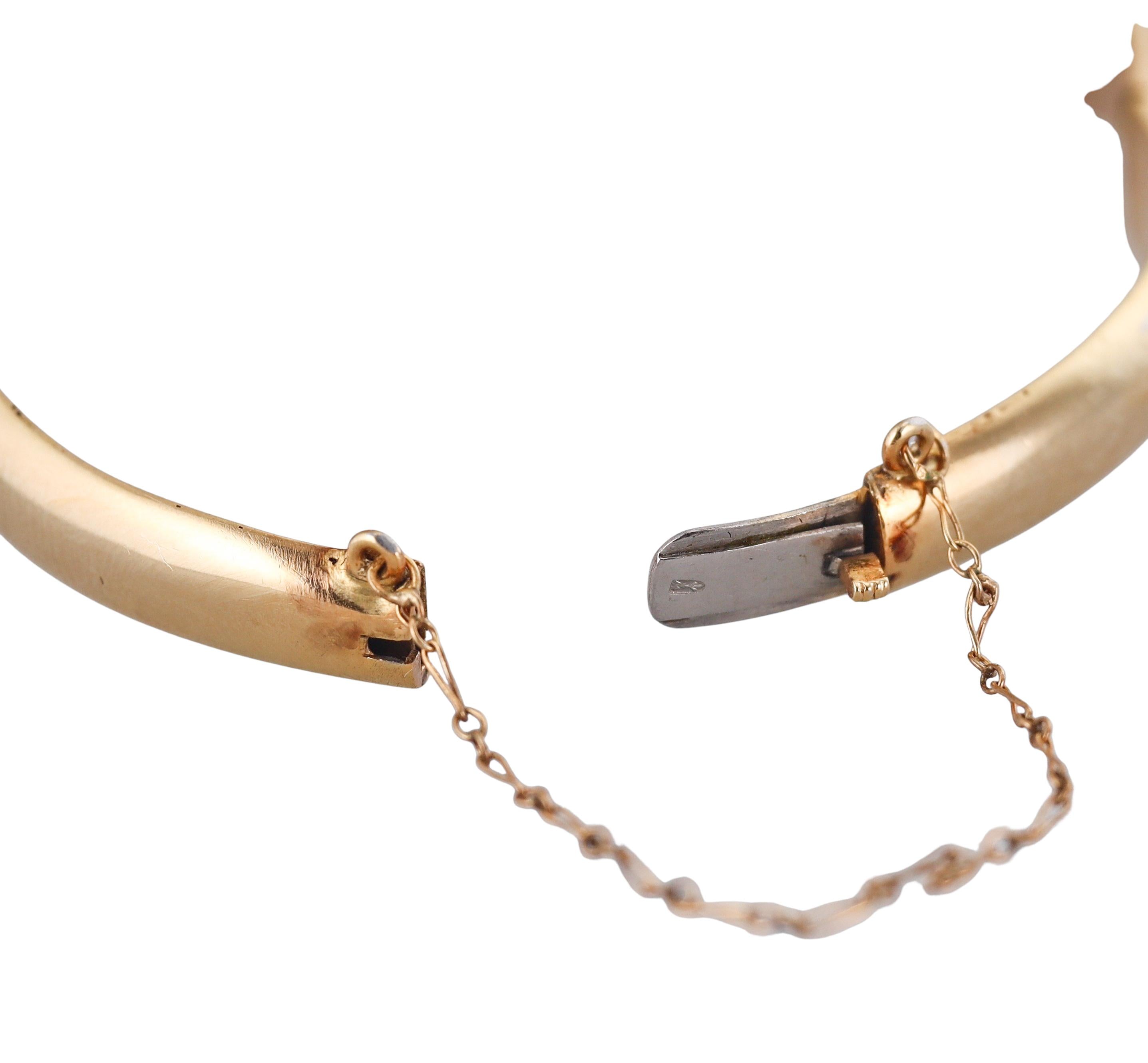 Diamond Gold Bypass Bangle Bracelet