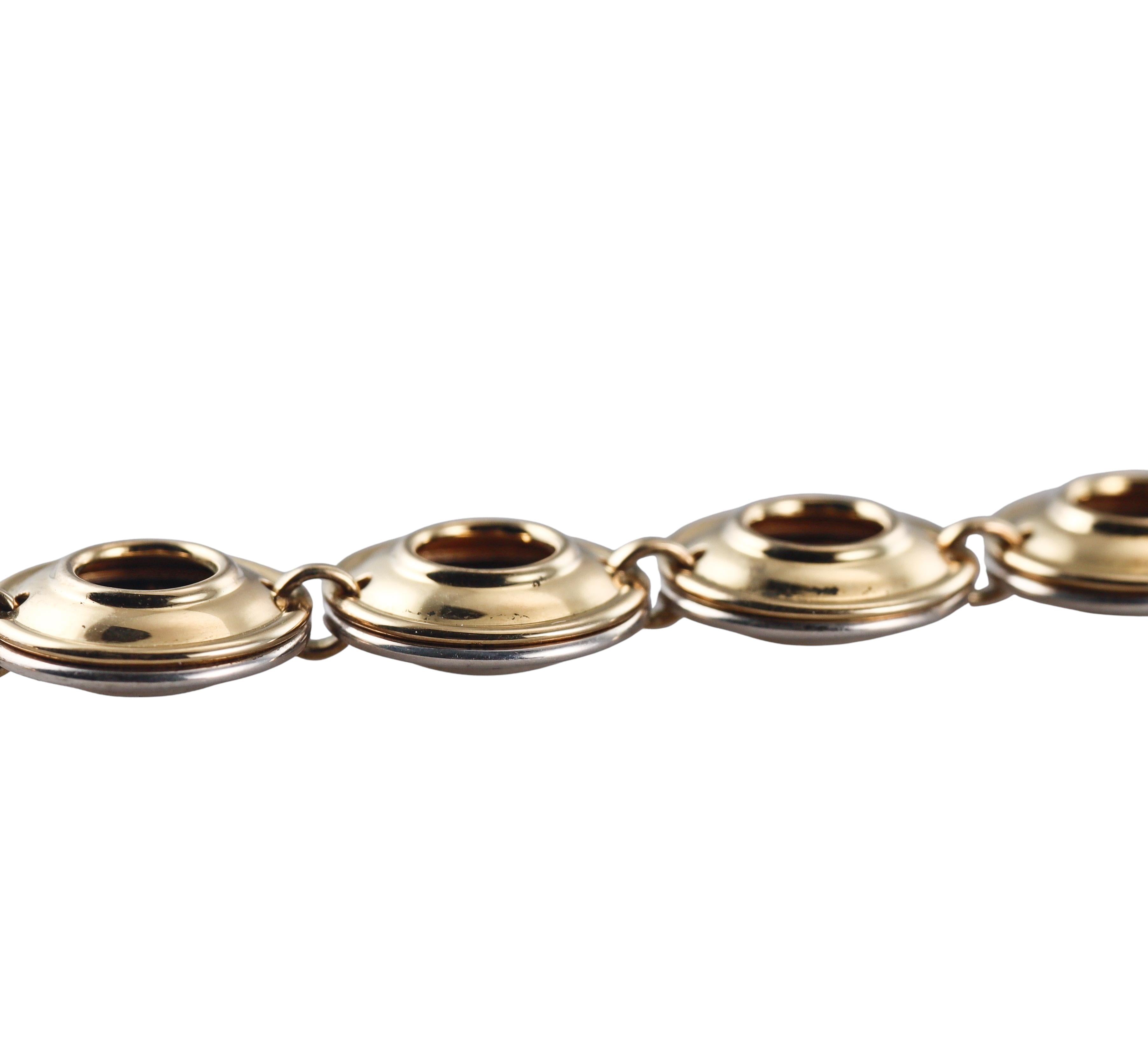 Tiffany & Co Paloma Picasso Vintage Reversible Gold Silver Link Bracelet