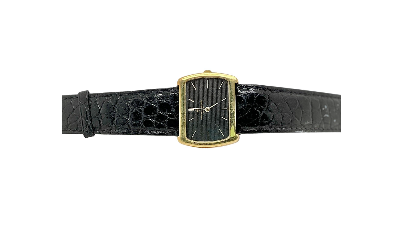 Vacheron Constantin 18k yellow Gold and Leather strap Watch