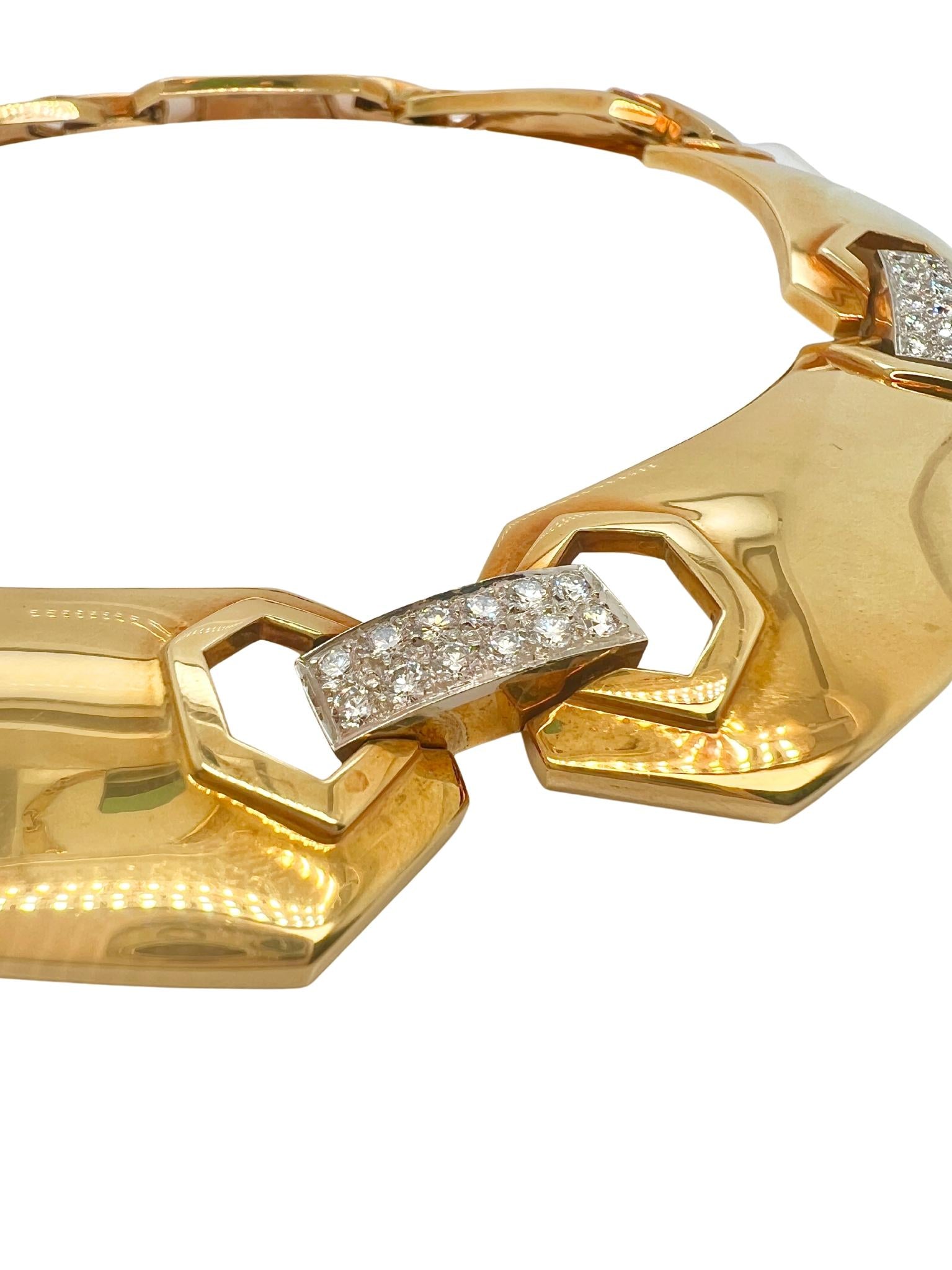 David Webb 18k Yellow Gold Diamond Necklace