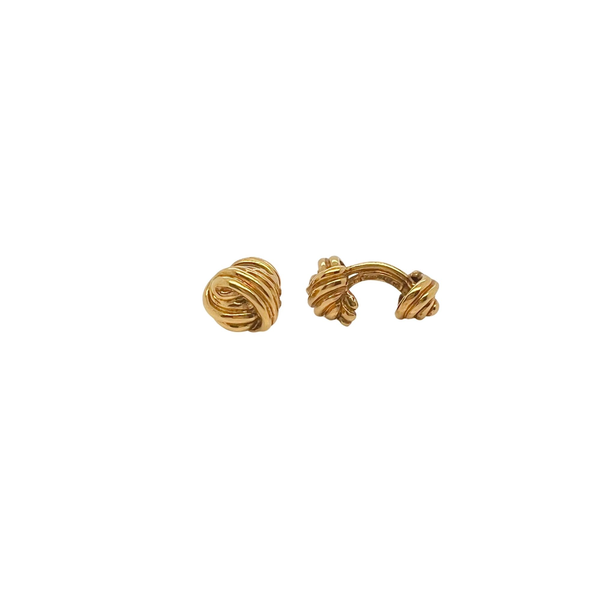 Tiffany & Co 18K Yellow Gold Knot Cufflinks