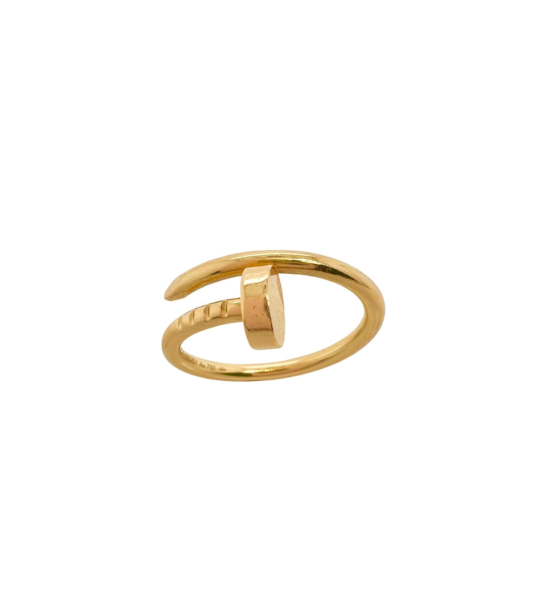 Cartier 18k Yellow Gold Nail Ring Au 750