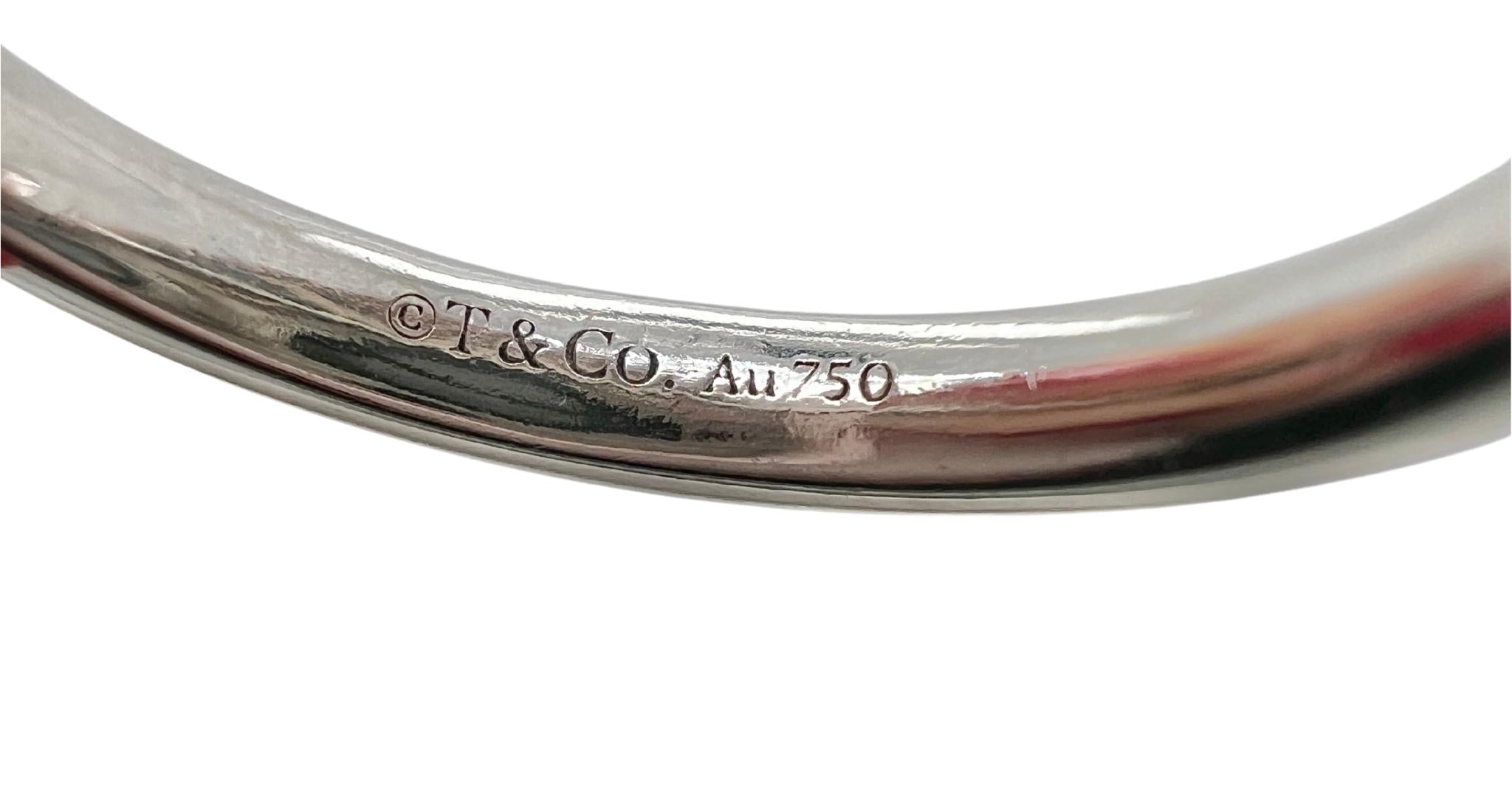 Tiffany & Co 18k White Gold Diamond T Ring