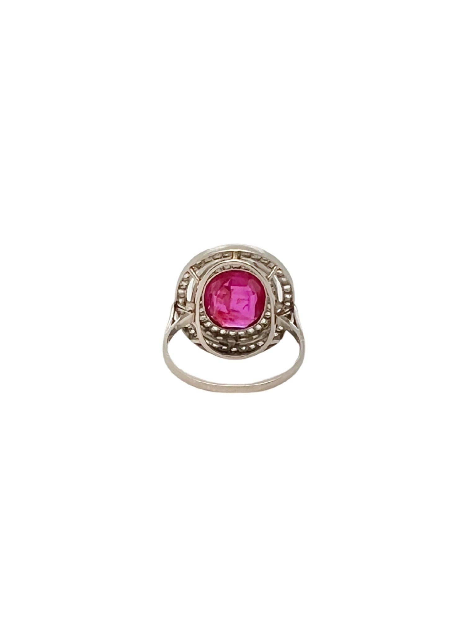 Art Deco Burma Ruby and Diamond Ring