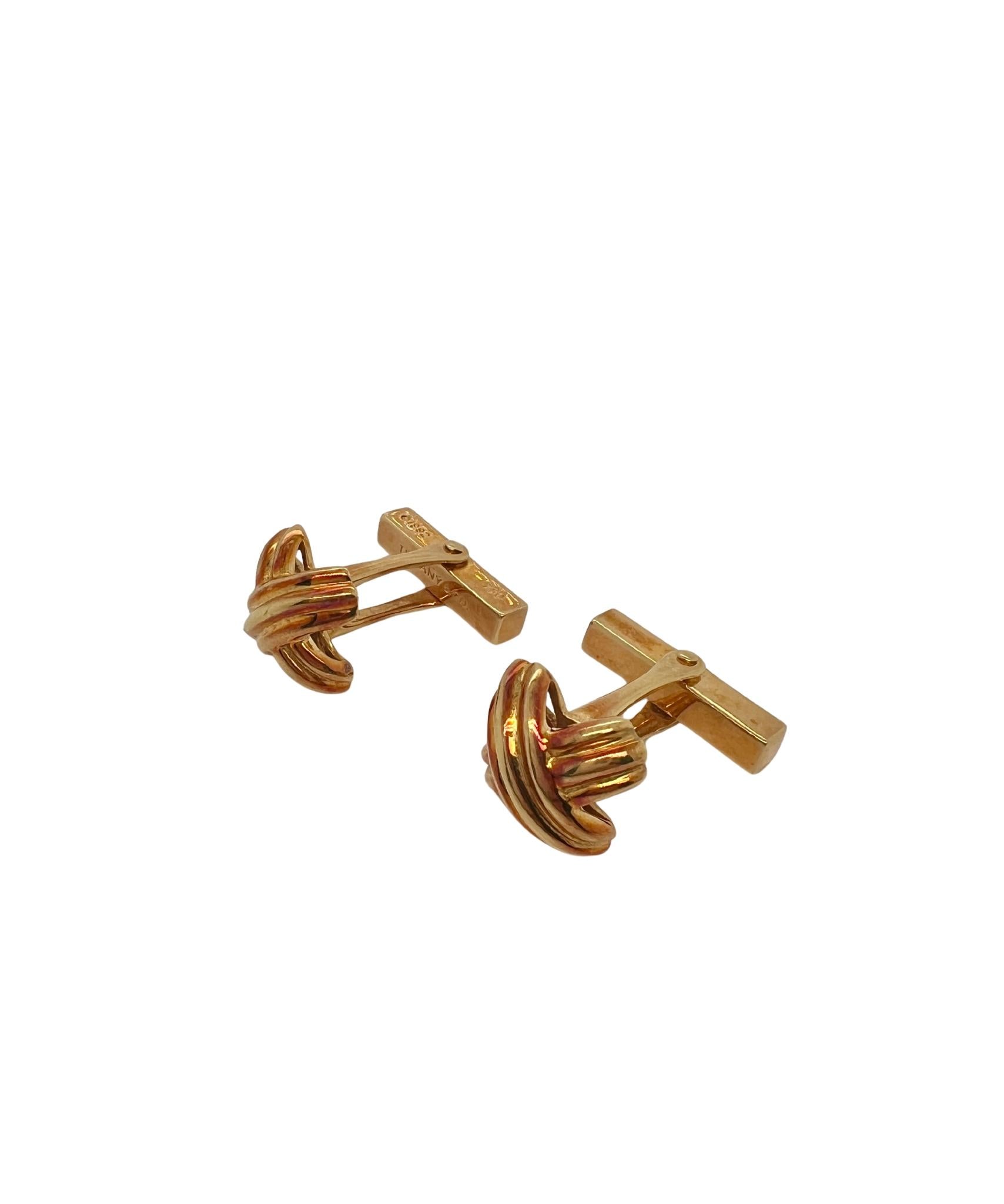 Tiffany & Co 18k Yellow Gold X Cufflinks