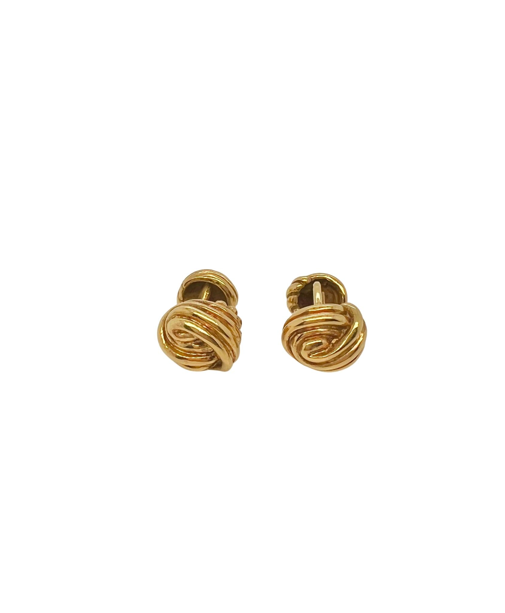 Tiffany & Co 18K Yellow Gold Knot Cufflinks