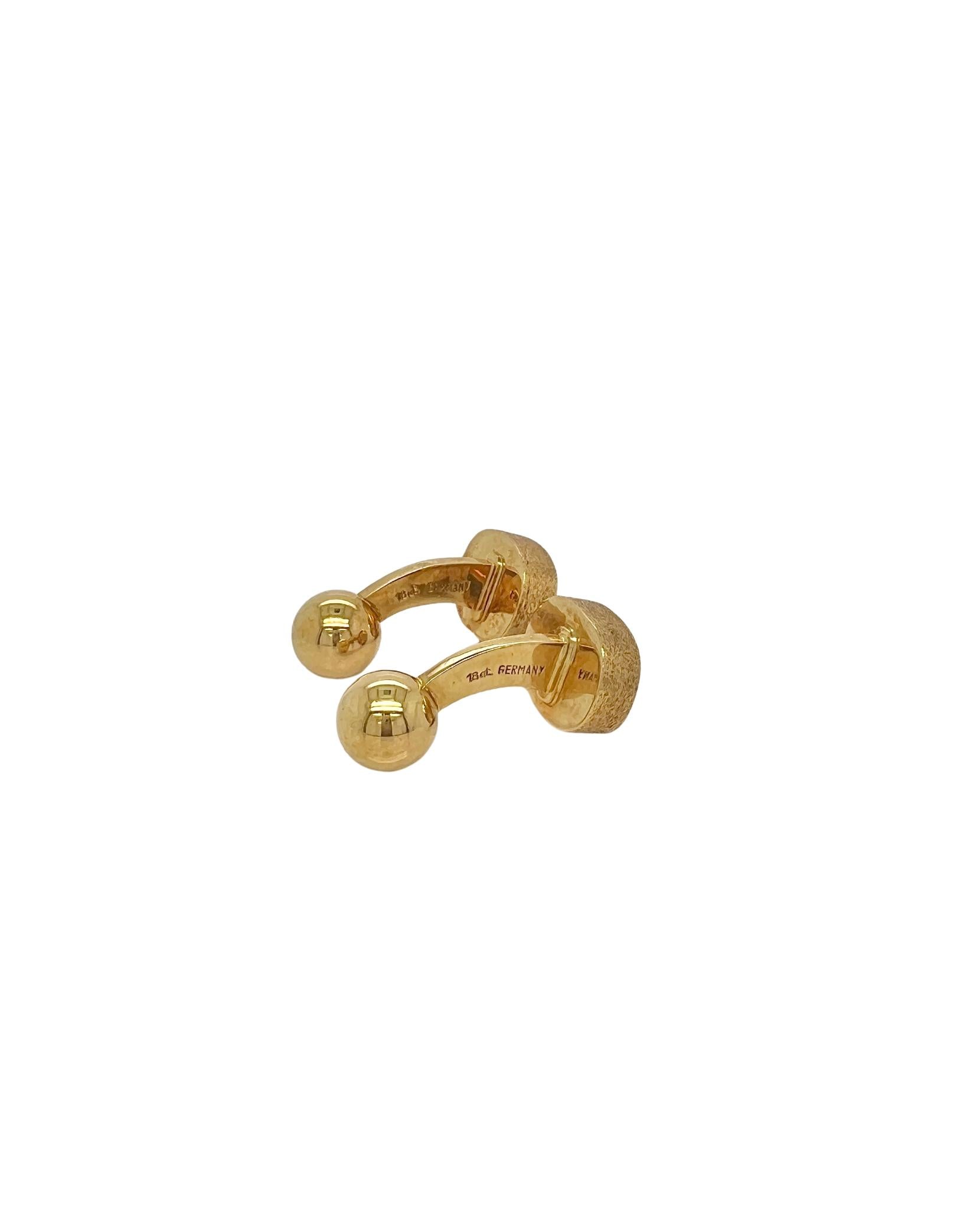 Tiffany & Co 18k Yellow Gold Textured Finish Cufflinks