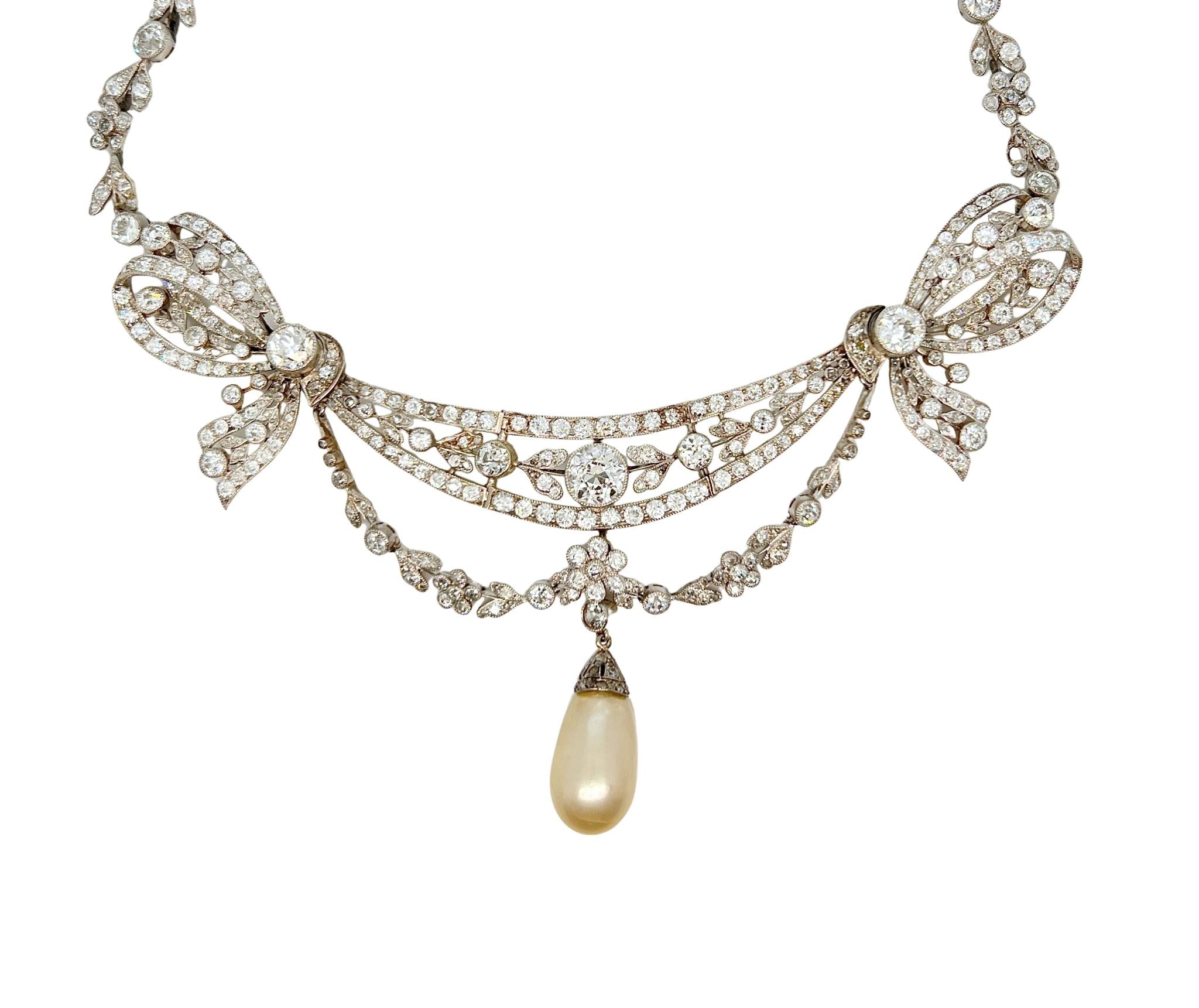 Magnificent Edwardian Platinum Diamond Necklace