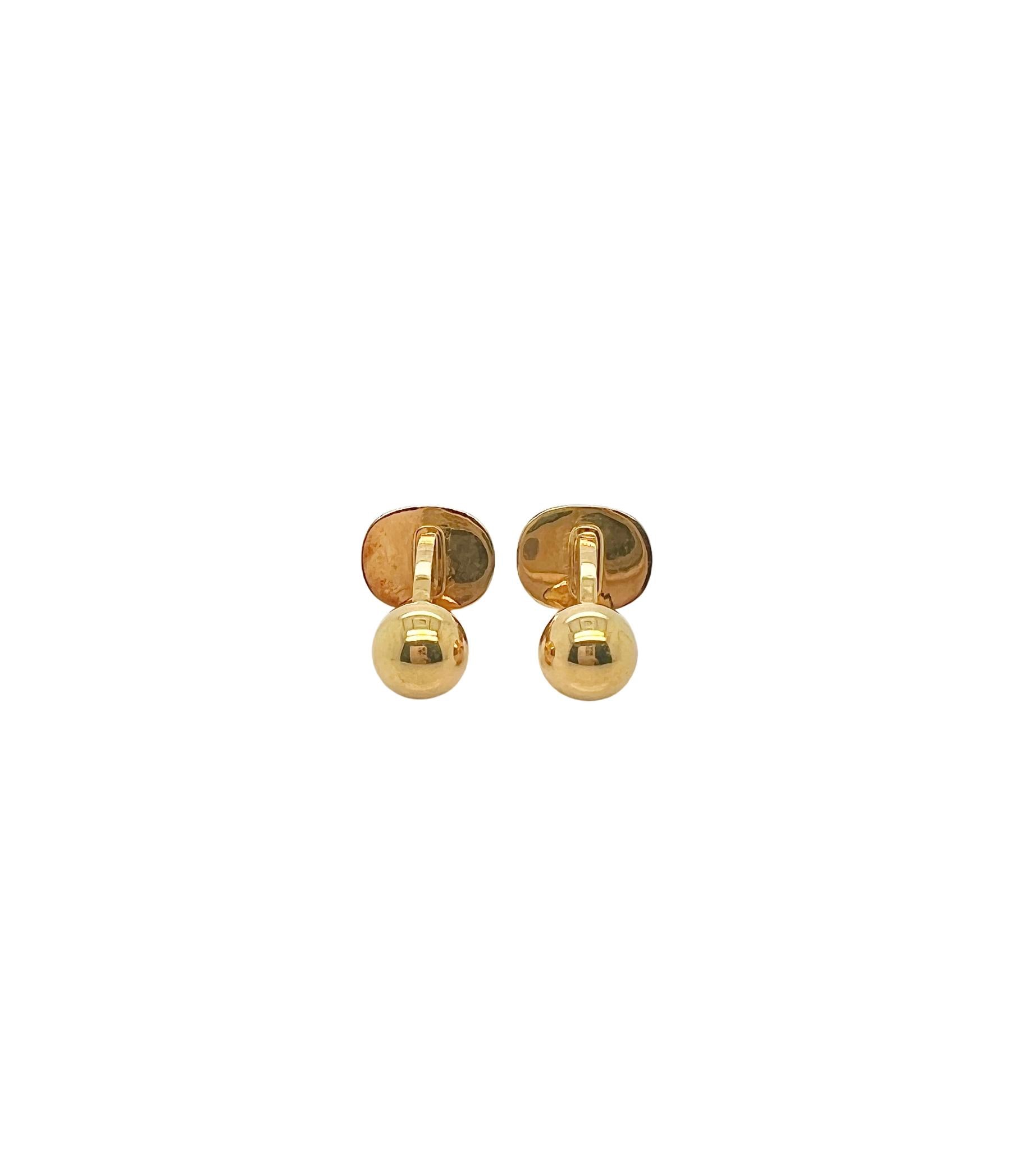 Tiffany & Co 18k Yellow Gold Textured Finish Cufflinks