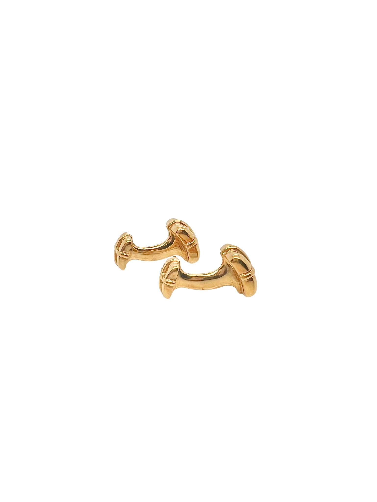 Tiffany & Co 18k Yellow Gold Biscayne Square Cufflinks