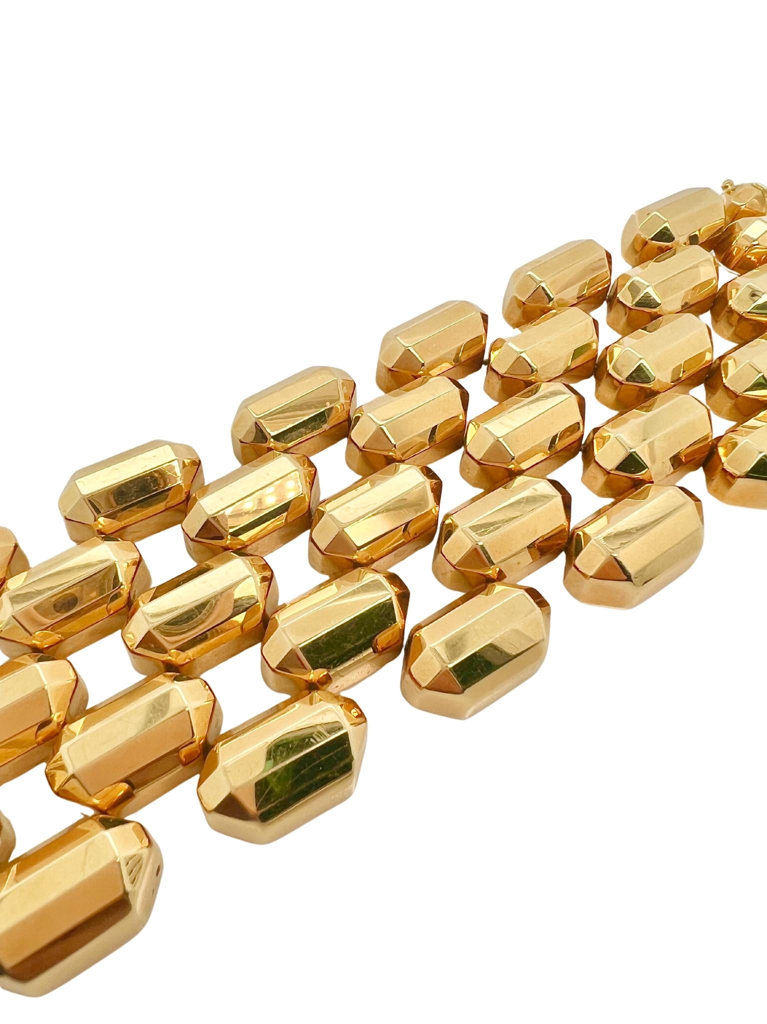 18K Gold 5 Row Gold Bar Bracelet