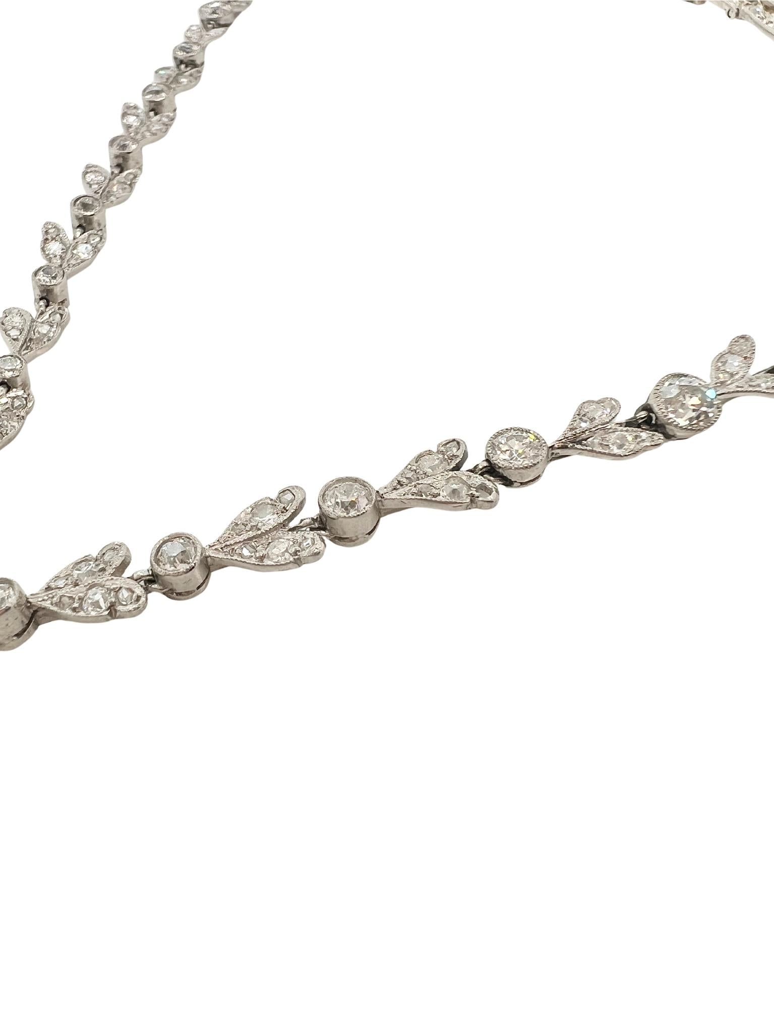 Magnificent Edwardian Platinum Diamond Necklace