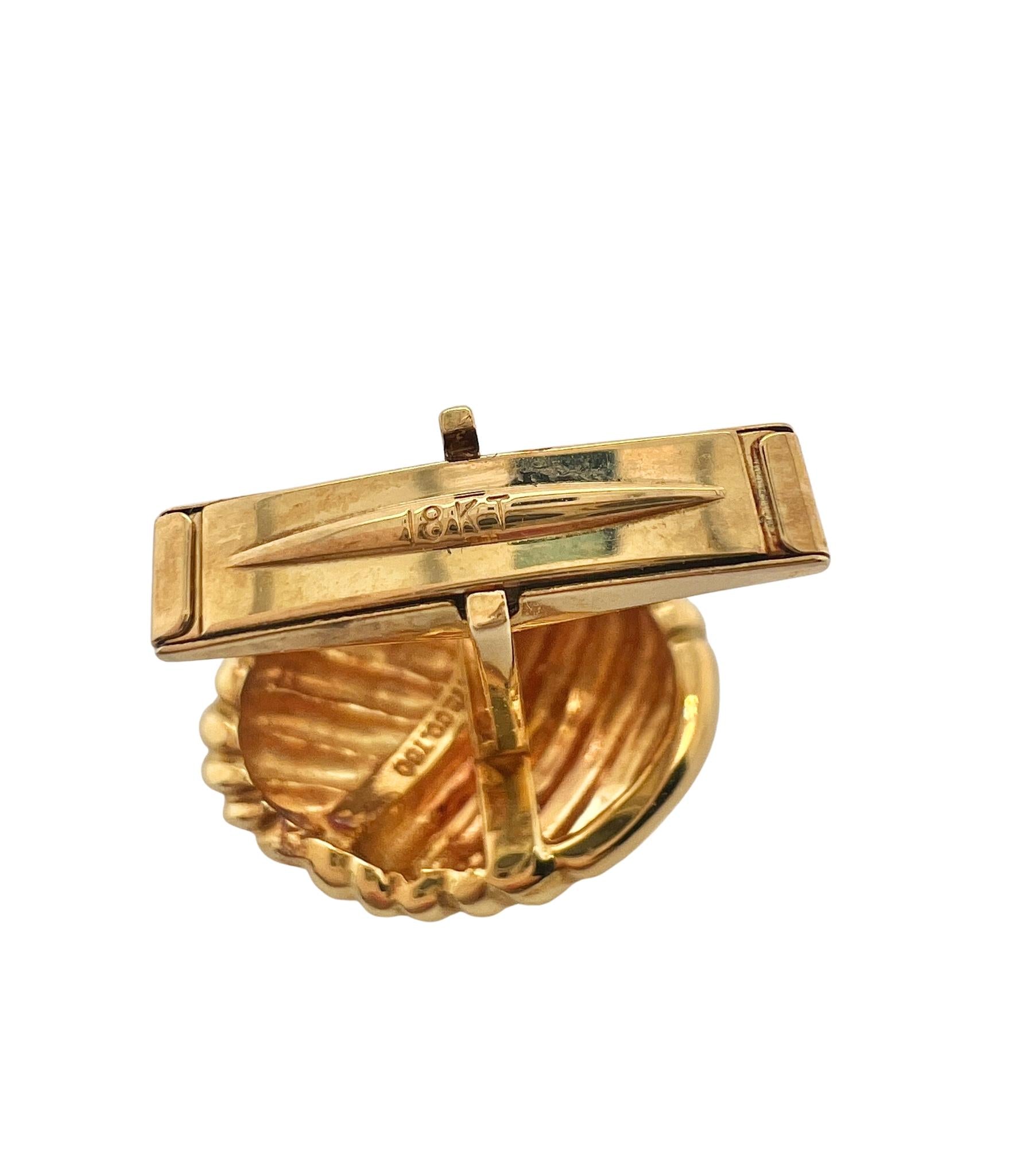 Tiffany & Co 18k Yellow Gold Oval Woven Rope Knot Cufflinks