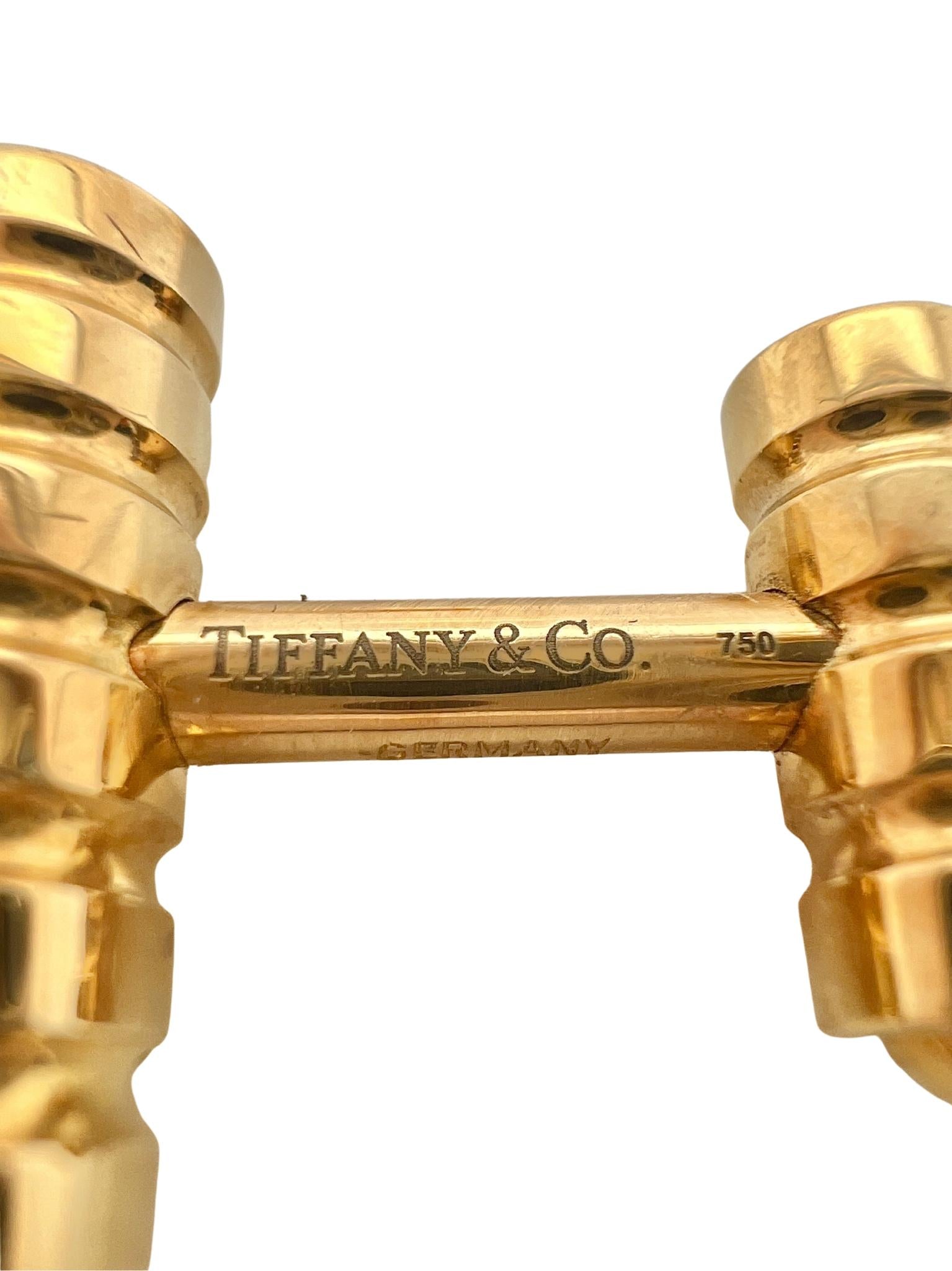Tiffany & Co 18k Yellow Gold Groove Cufflinks by Paloma Picasso