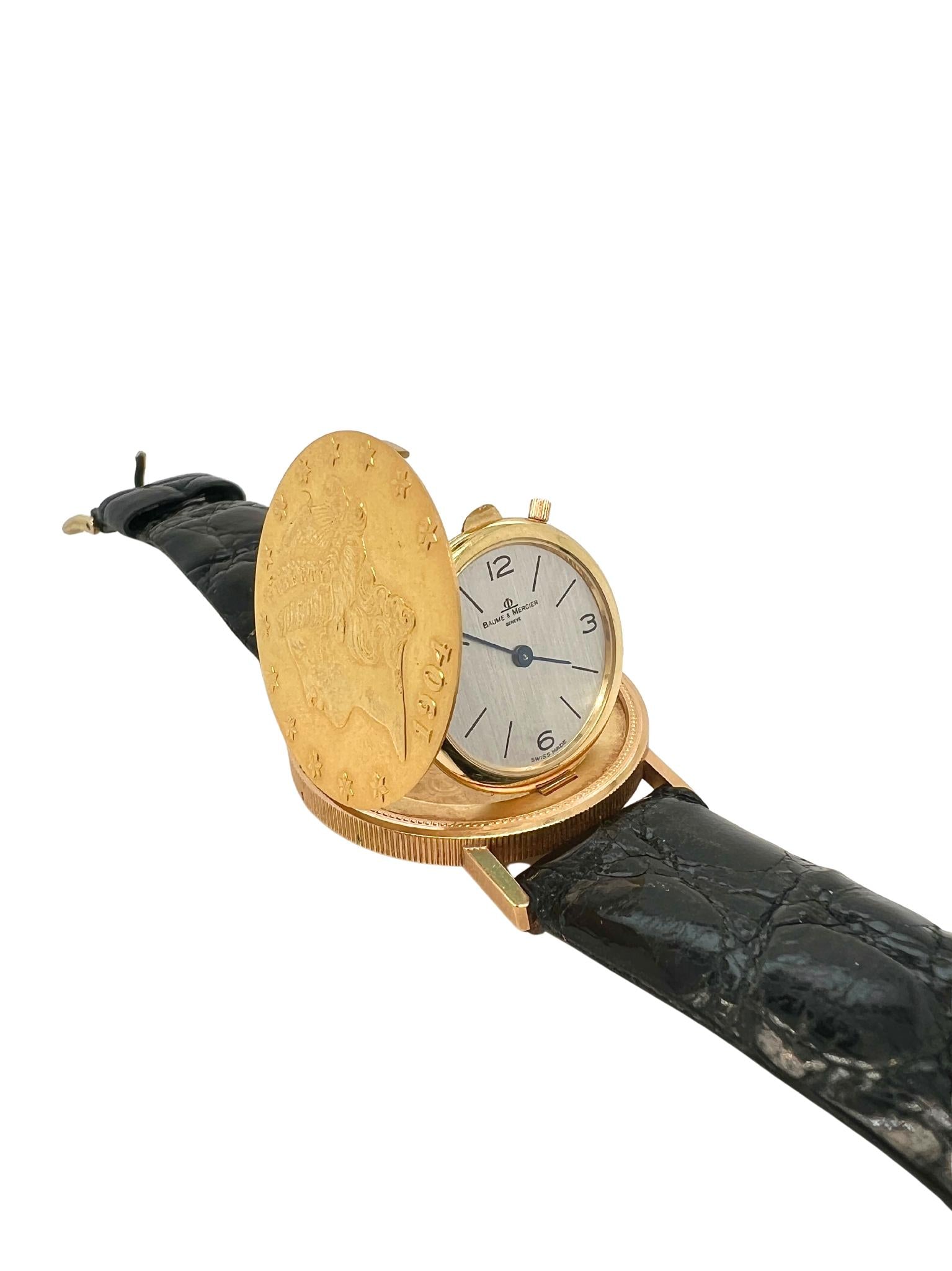 Baume & Mercier 18k Yellow Gold Hidden Dial Coin Watch
