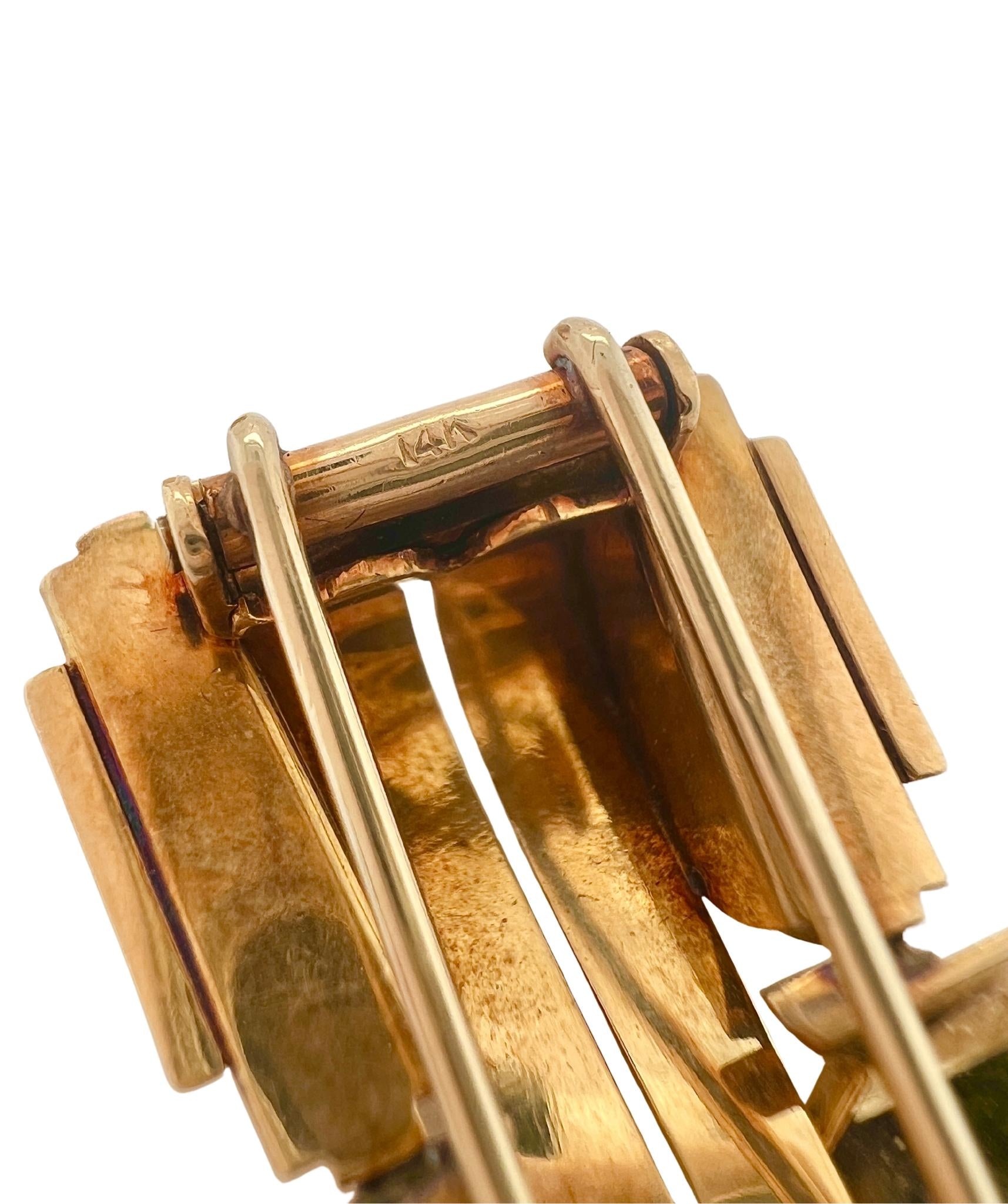 Pair of Tiffany & Co. 14k Gold Clip-Brooches