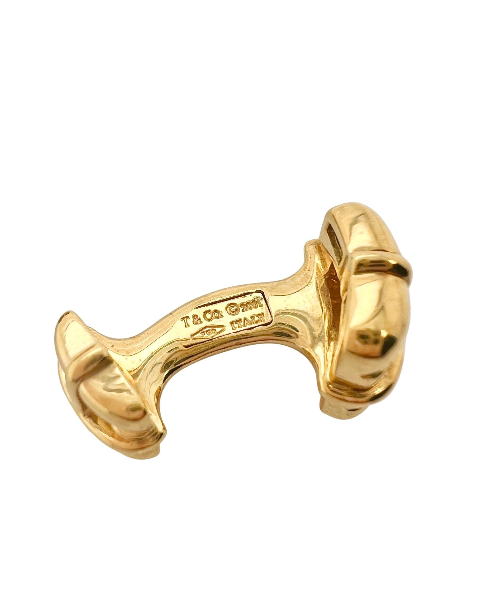Tiffany & Co 18k Yellow Gold Biscayne Square Cufflinks