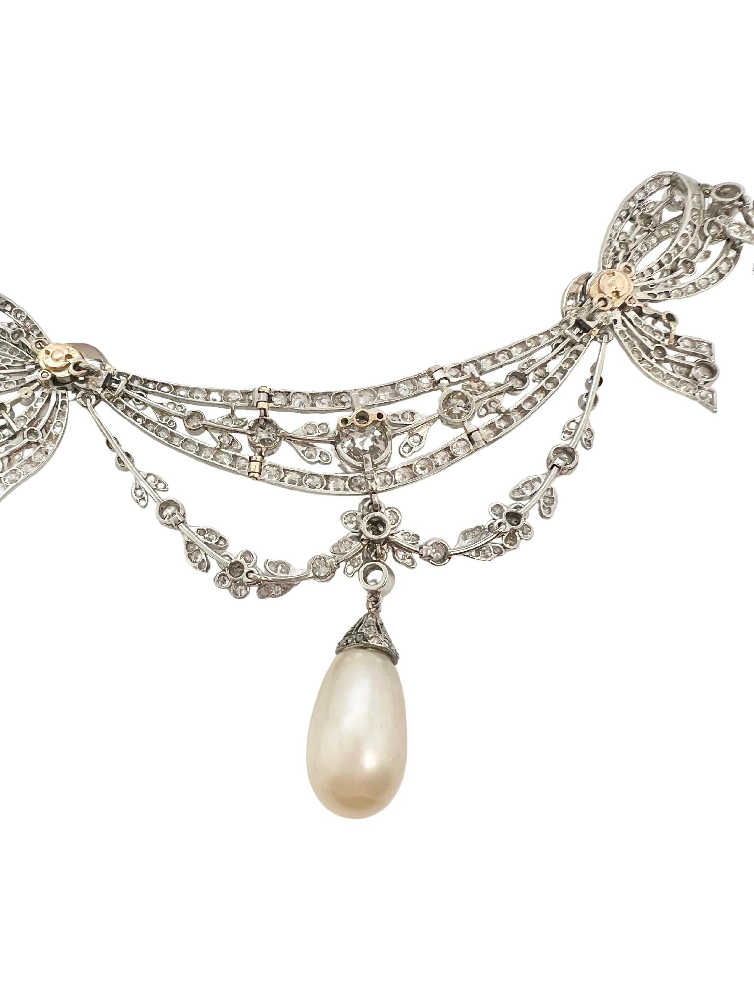 Magnificent Edwardian Platinum Diamond Necklace
