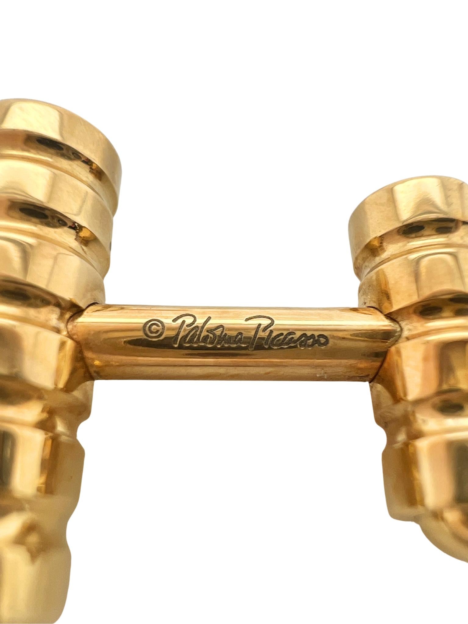Tiffany & Co 18k Yellow Gold Groove Cufflinks by Paloma Picasso