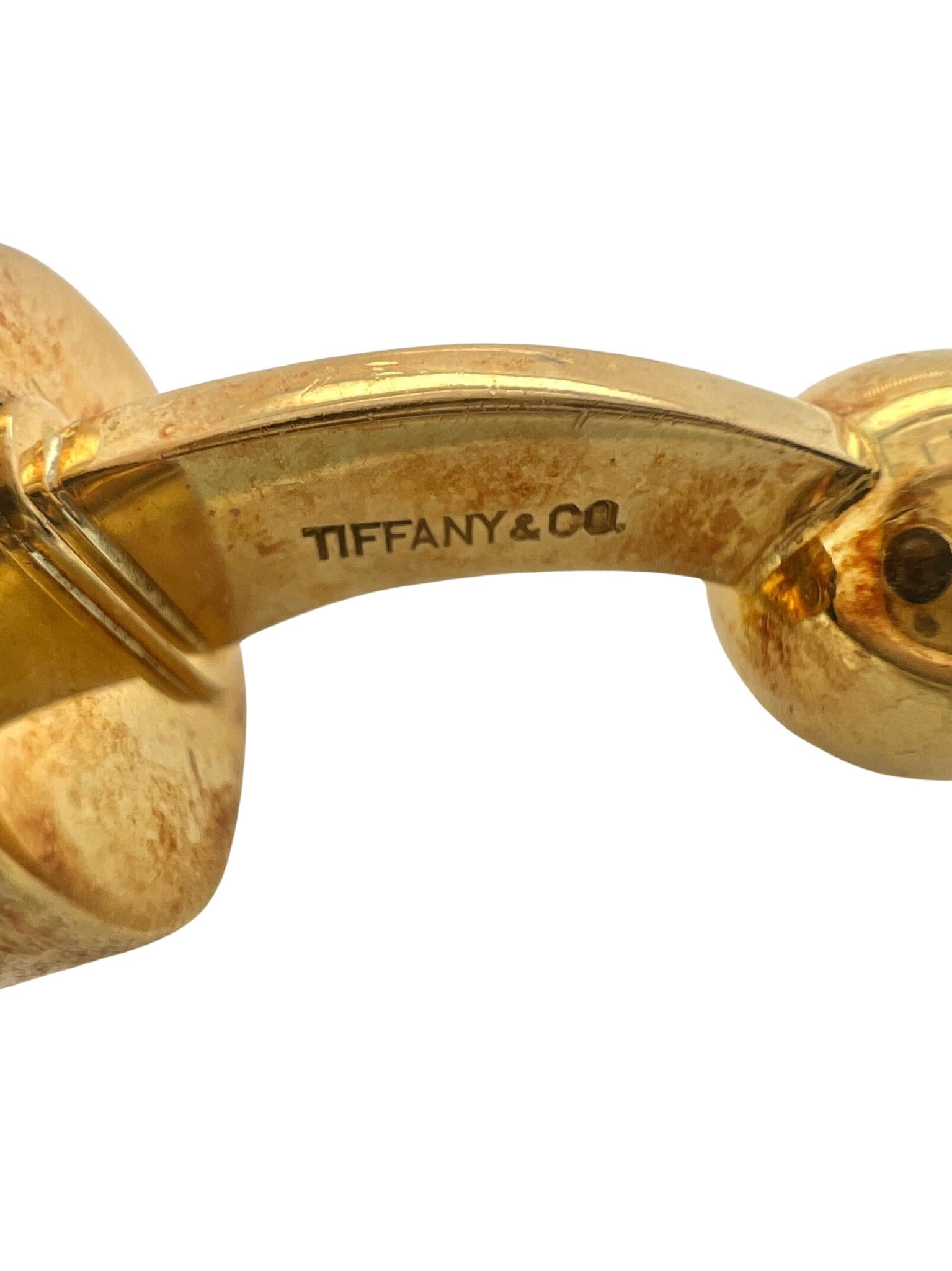 Tiffany & Co 18k Yellow Gold Textured Finish Cufflinks
